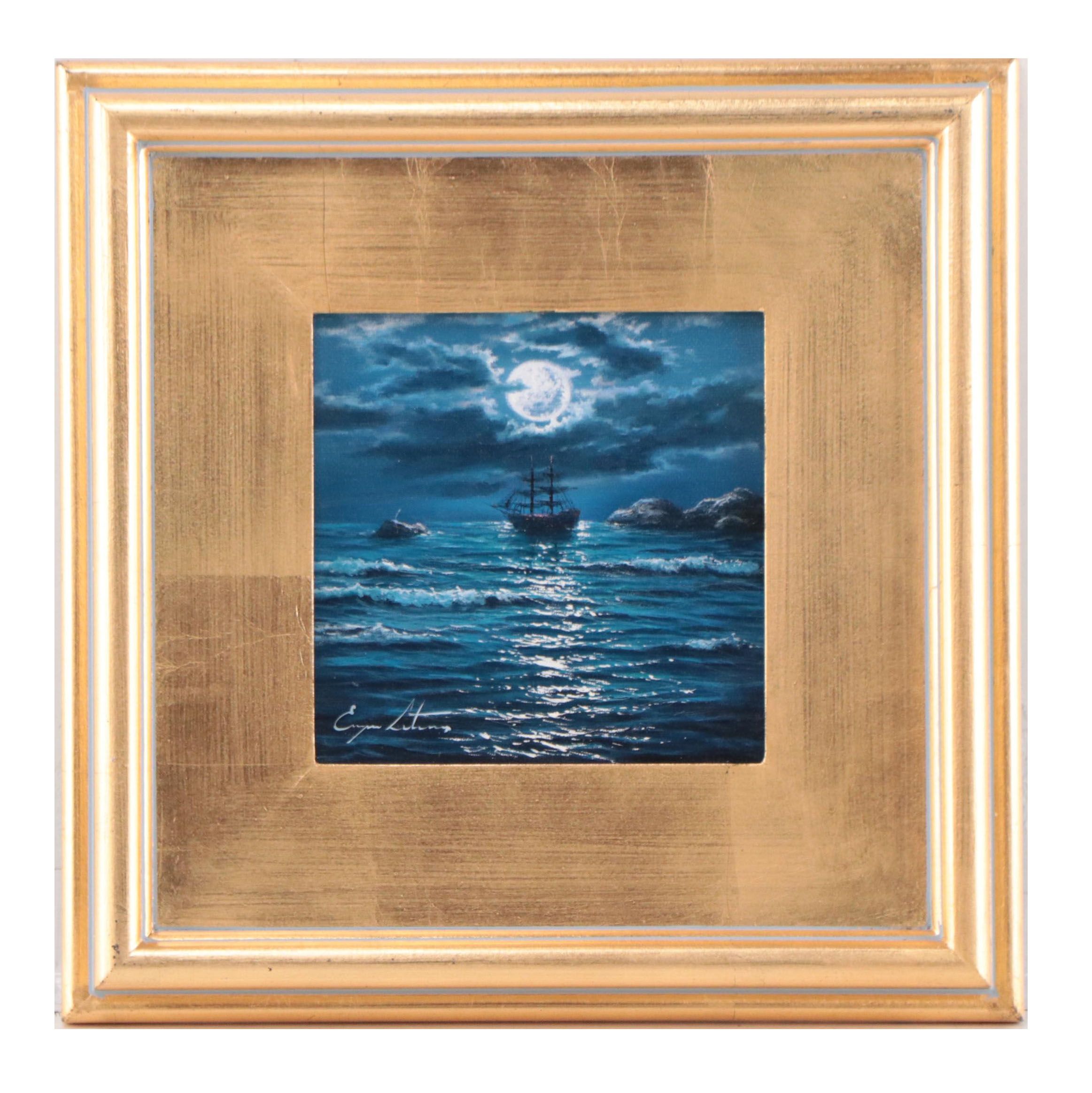 Jevgenijus Litvinas Oil Painting "Moonlight," 2023