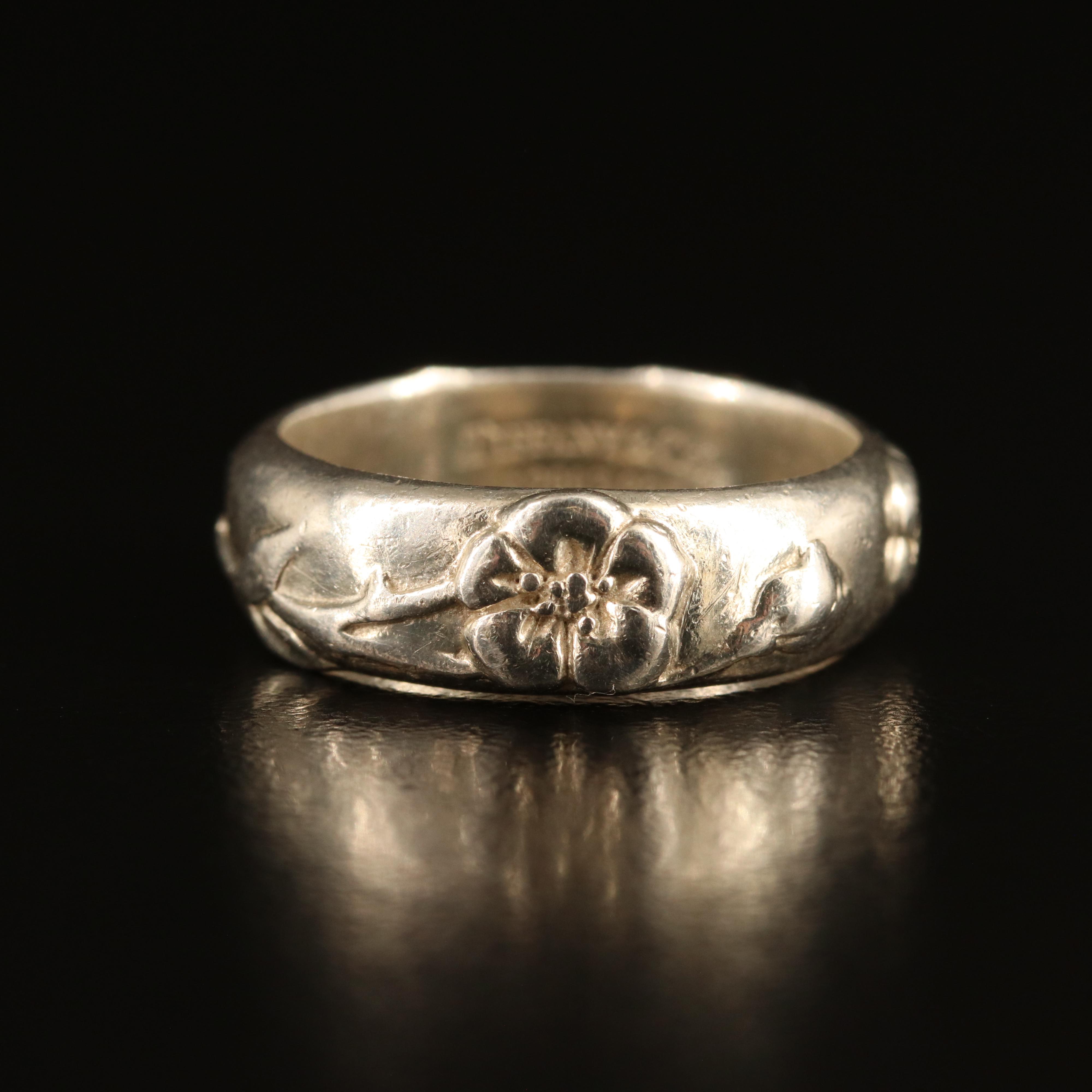 Tiffany & Co. "Venetian" Bracelet and "Nature Rose" Band in Sterling