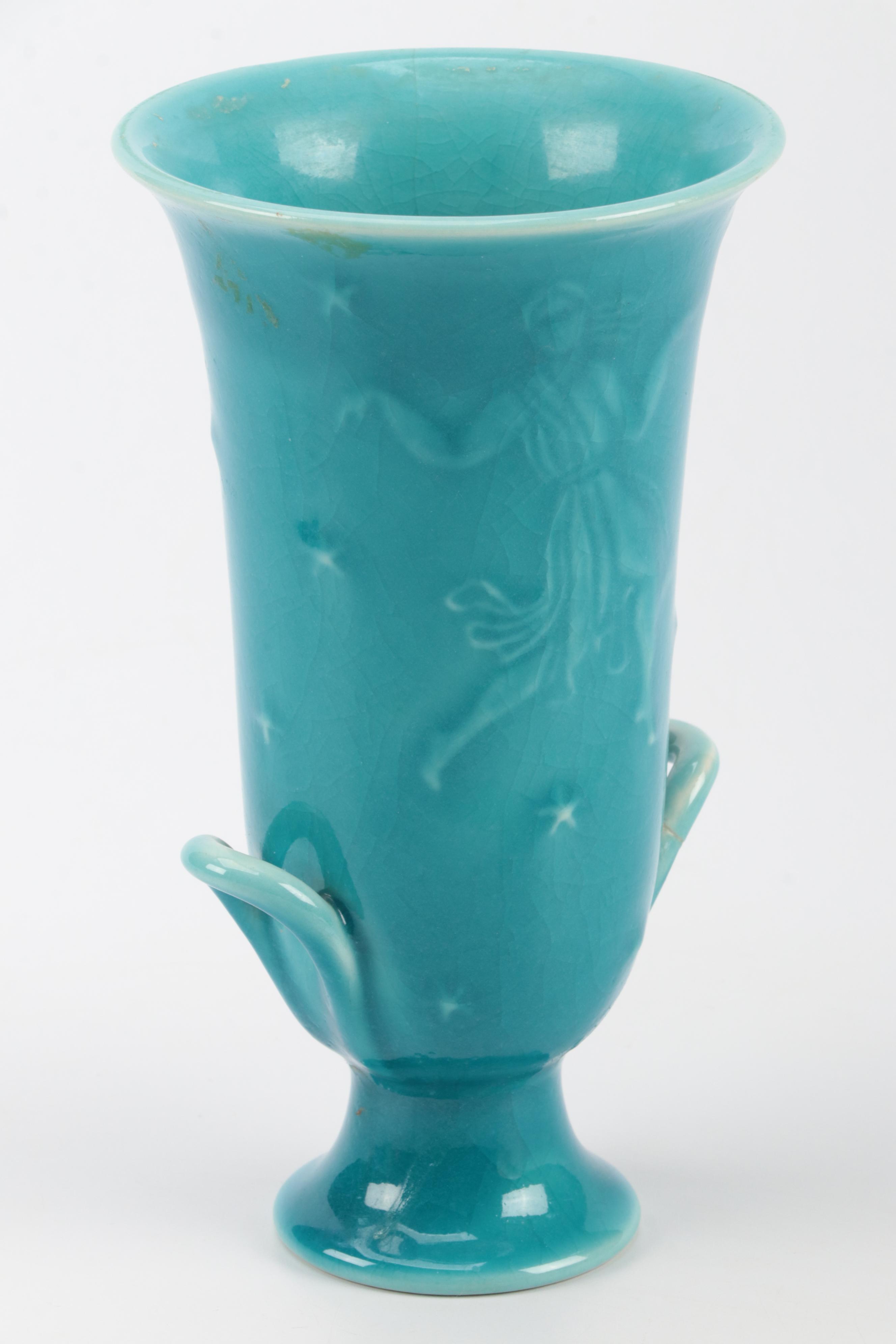 Louise Abel for Rookwood Pottery Blue Glaze Ceramic Lidded Jar and More