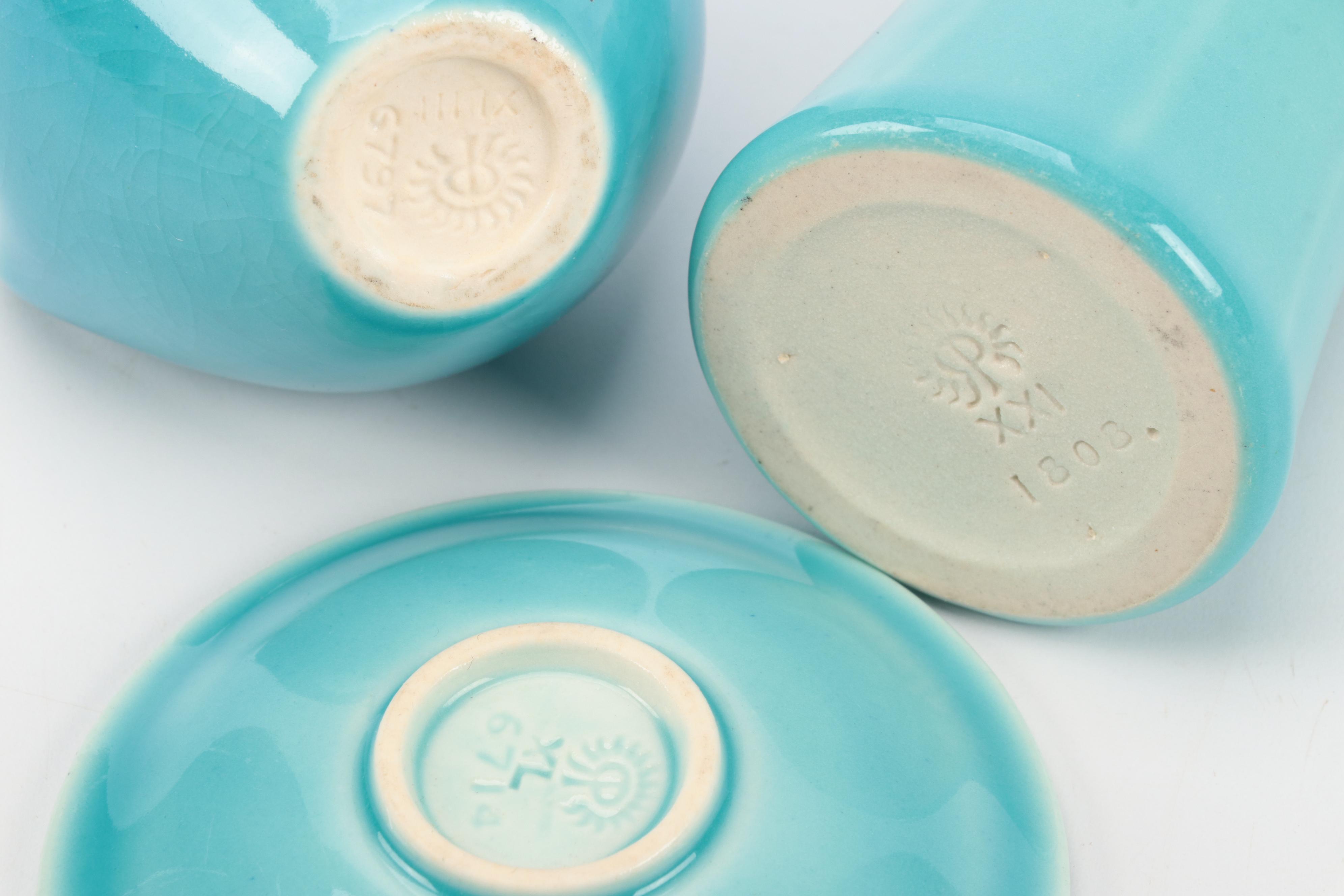 Louise Abel for Rookwood Pottery Blue Glaze Ceramic Lidded Jar and More