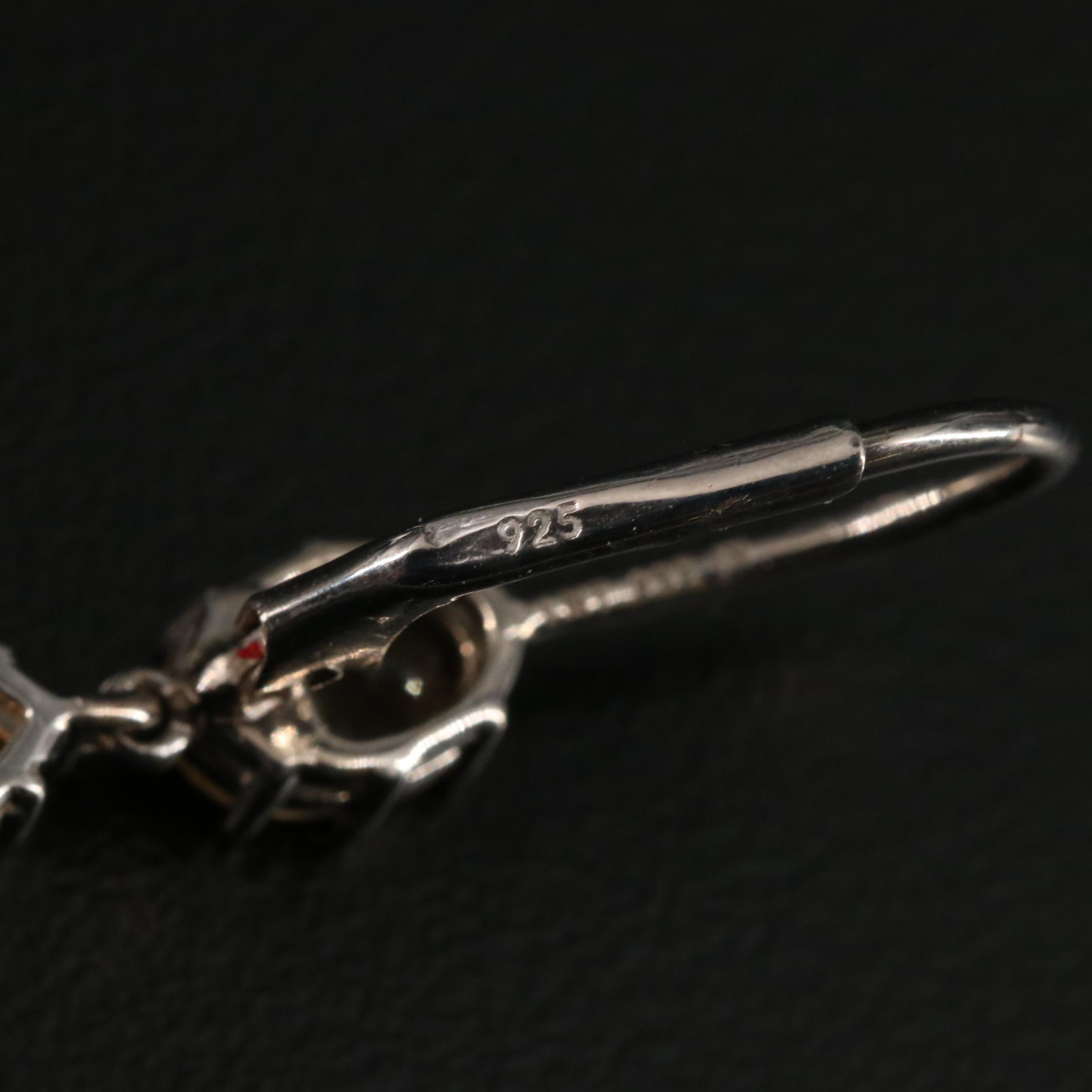 Sterling Citrine Drop Earrings