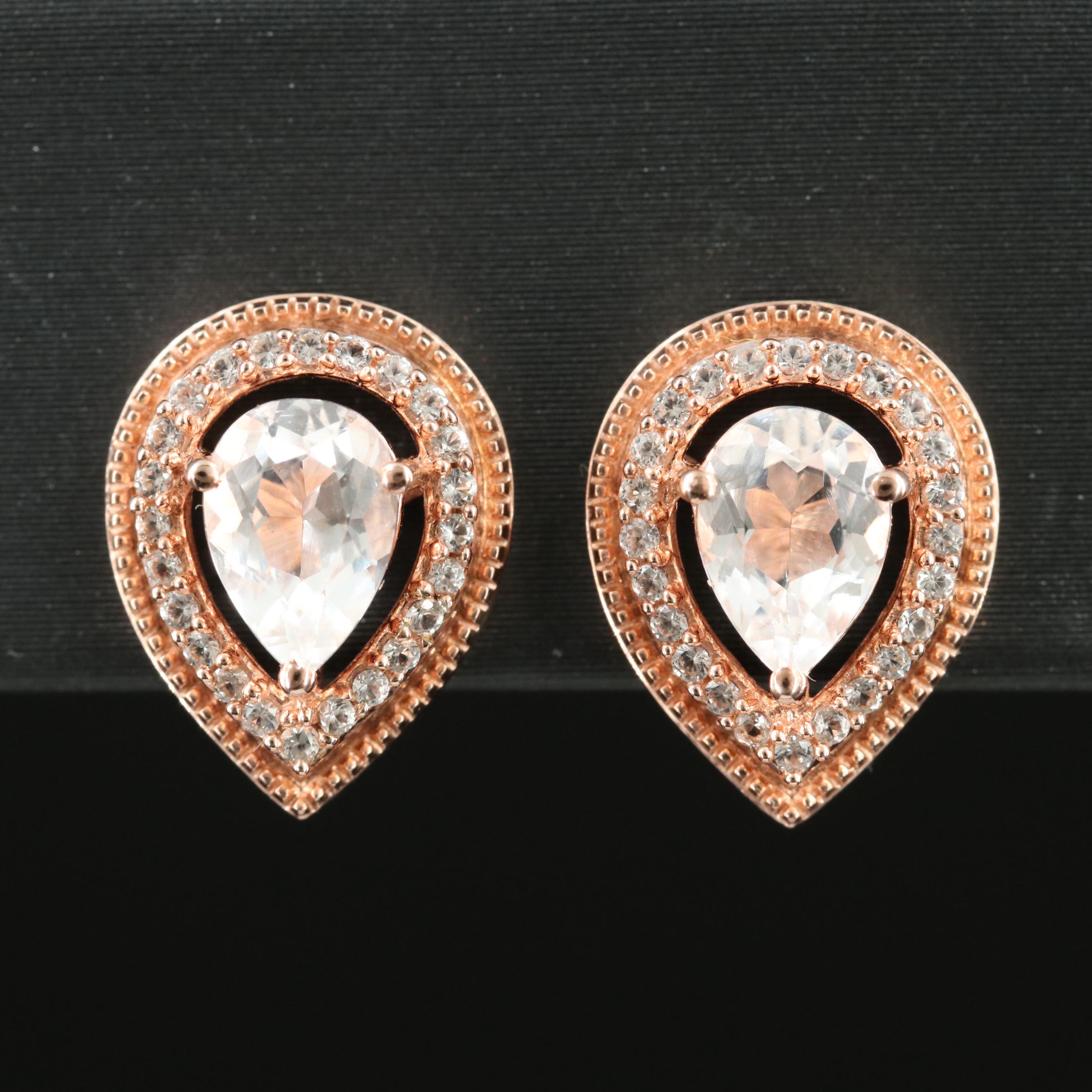 Sterling Topaz and Sapphire Earrings