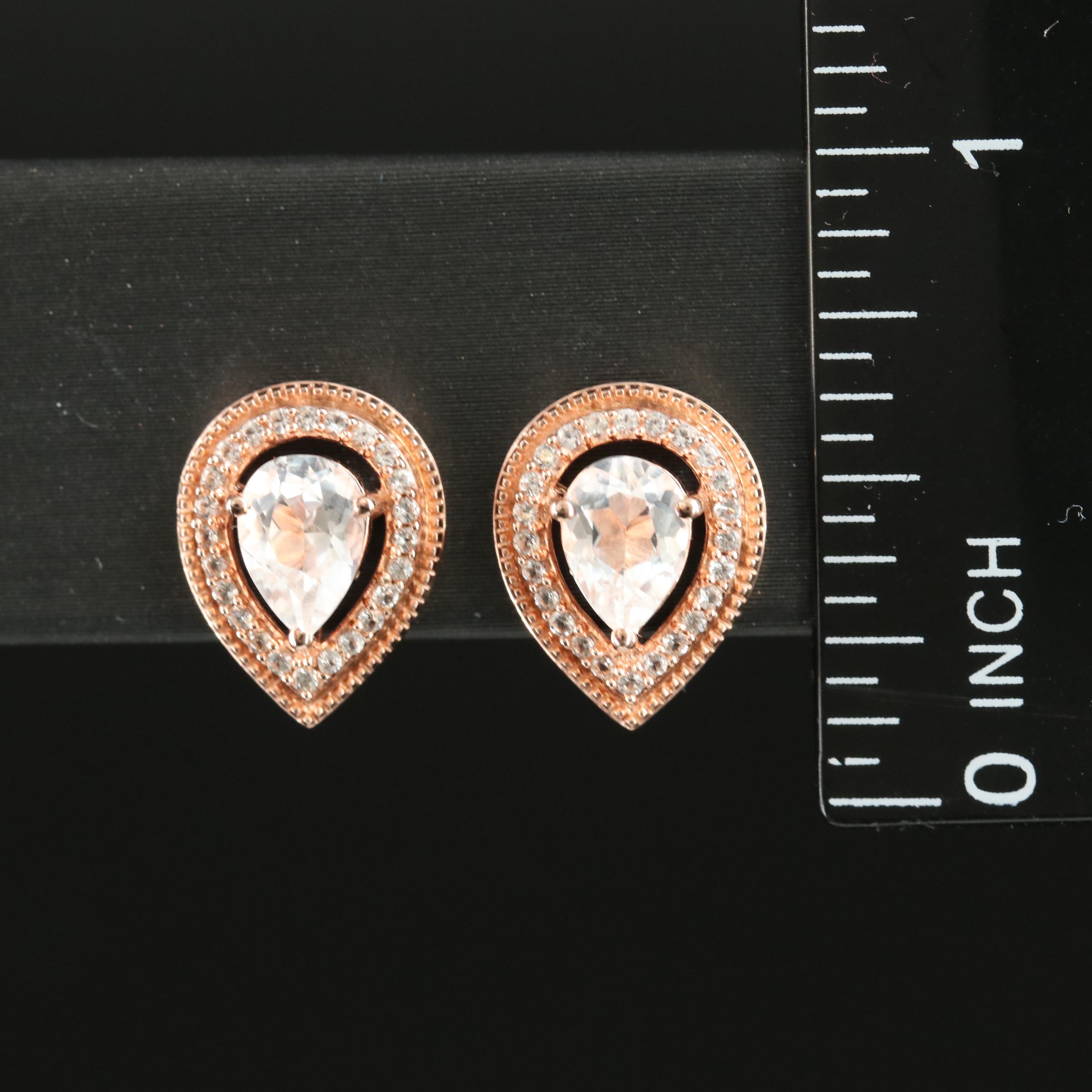 Sterling Topaz and Sapphire Earrings