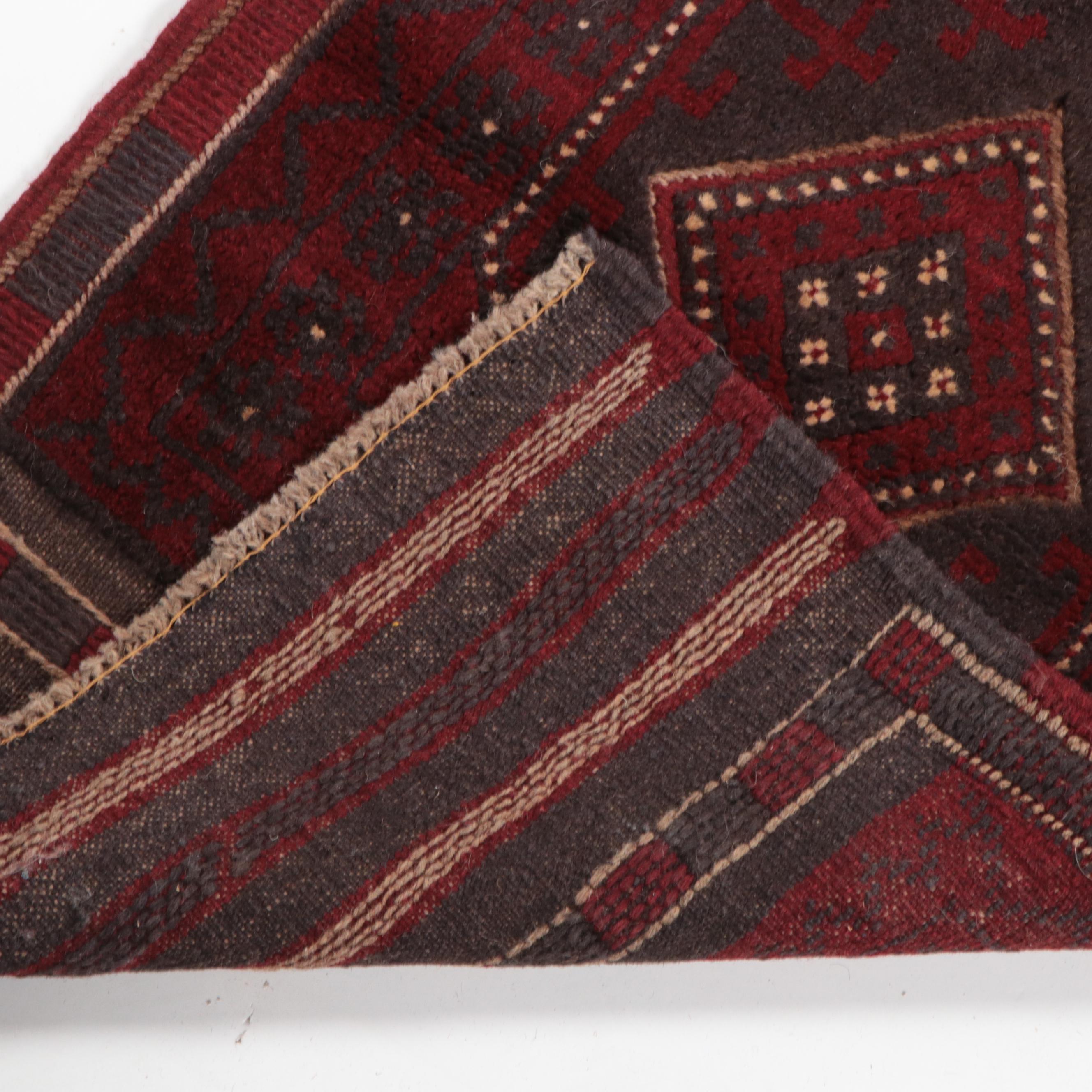 1'11 x 7'11 Hand-Knotted Afghan Mixed Technique Carpet Runner