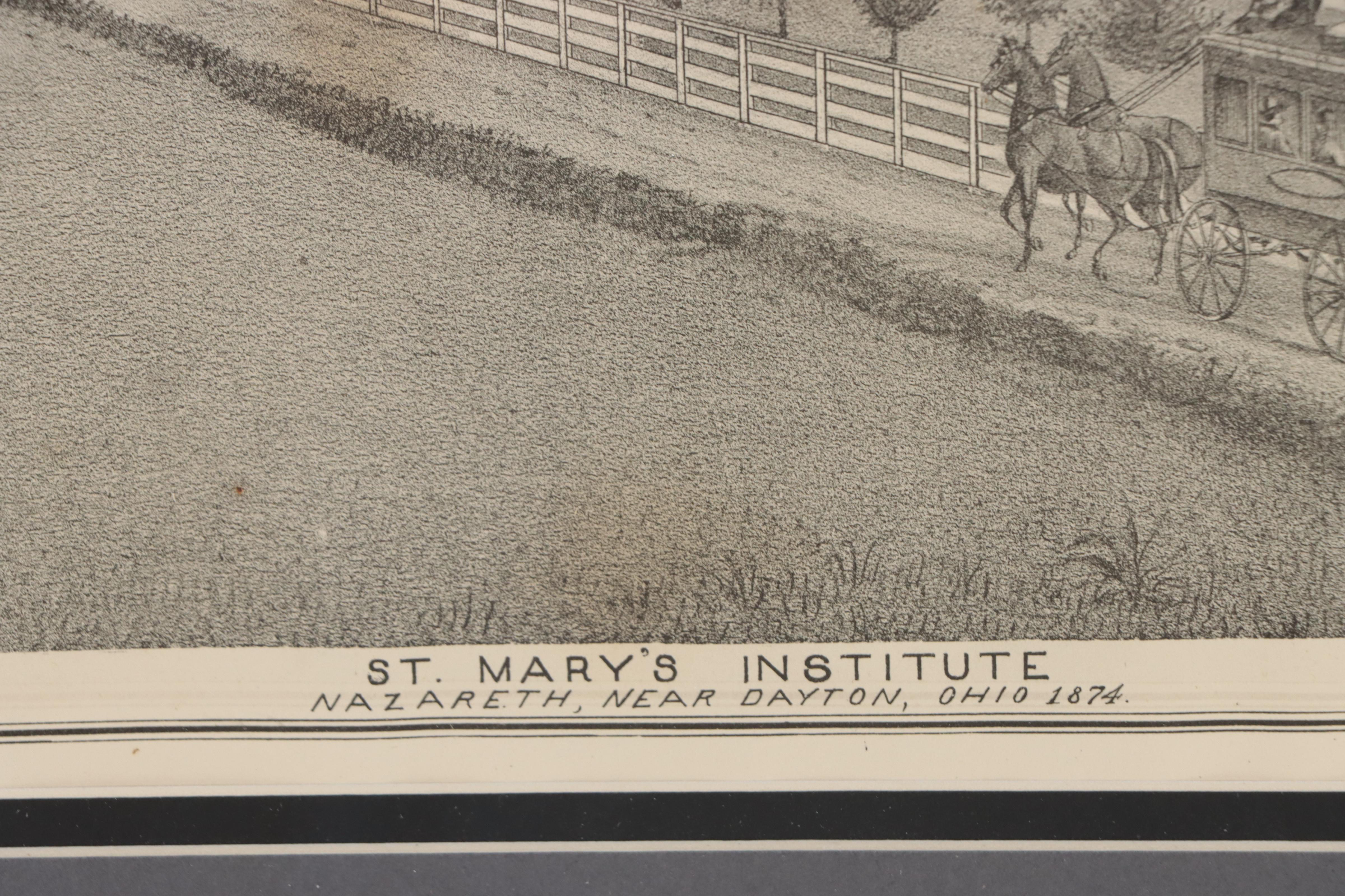 Atlas Lithograph "St. Mary's Institute," 1871