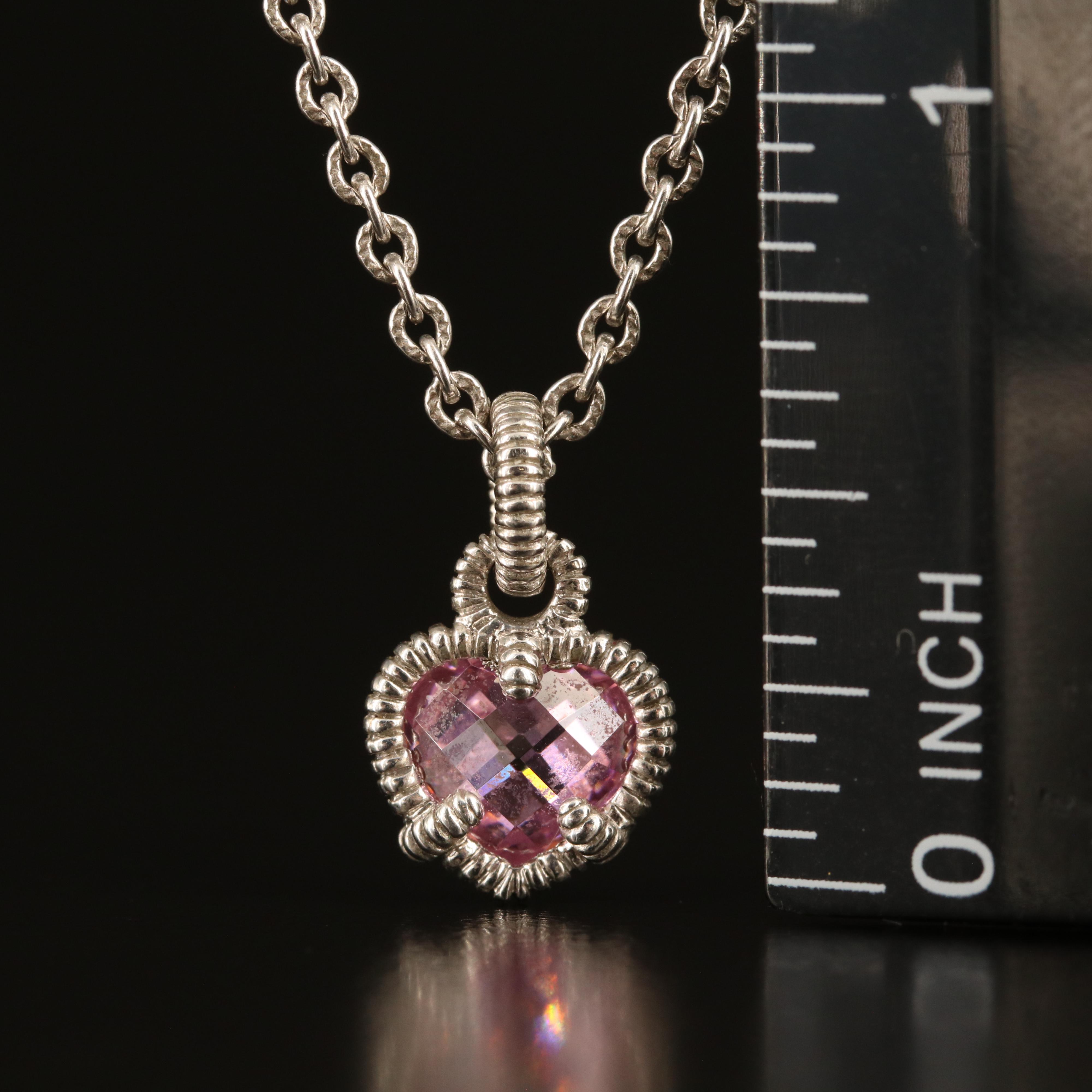 Judith Ripka Sterling Cubic Zirconia Heart Pendant Necklace