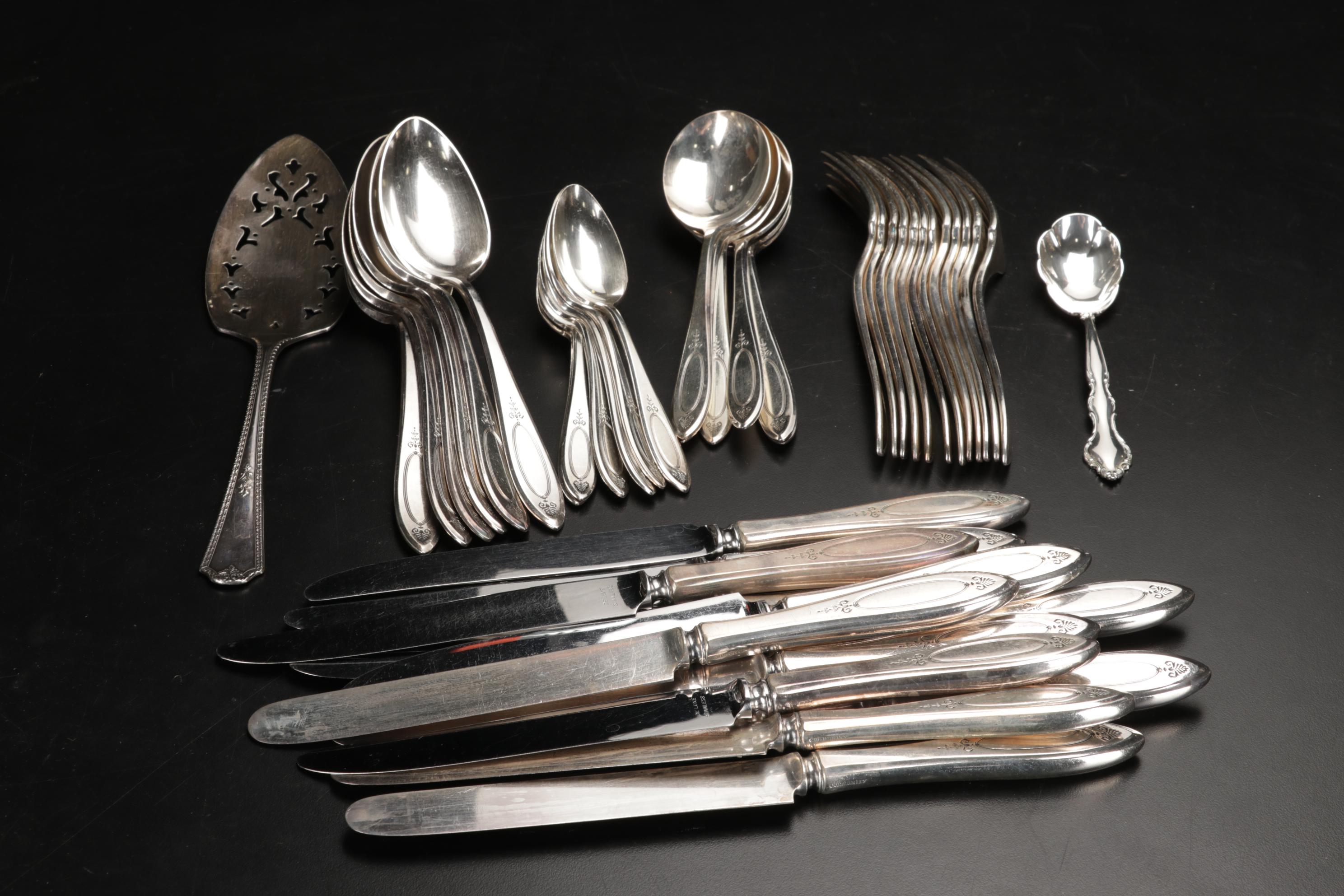 Oneida "Grosvenor" Silver Plate Flatware and Other Silver Plate Serving Pieces