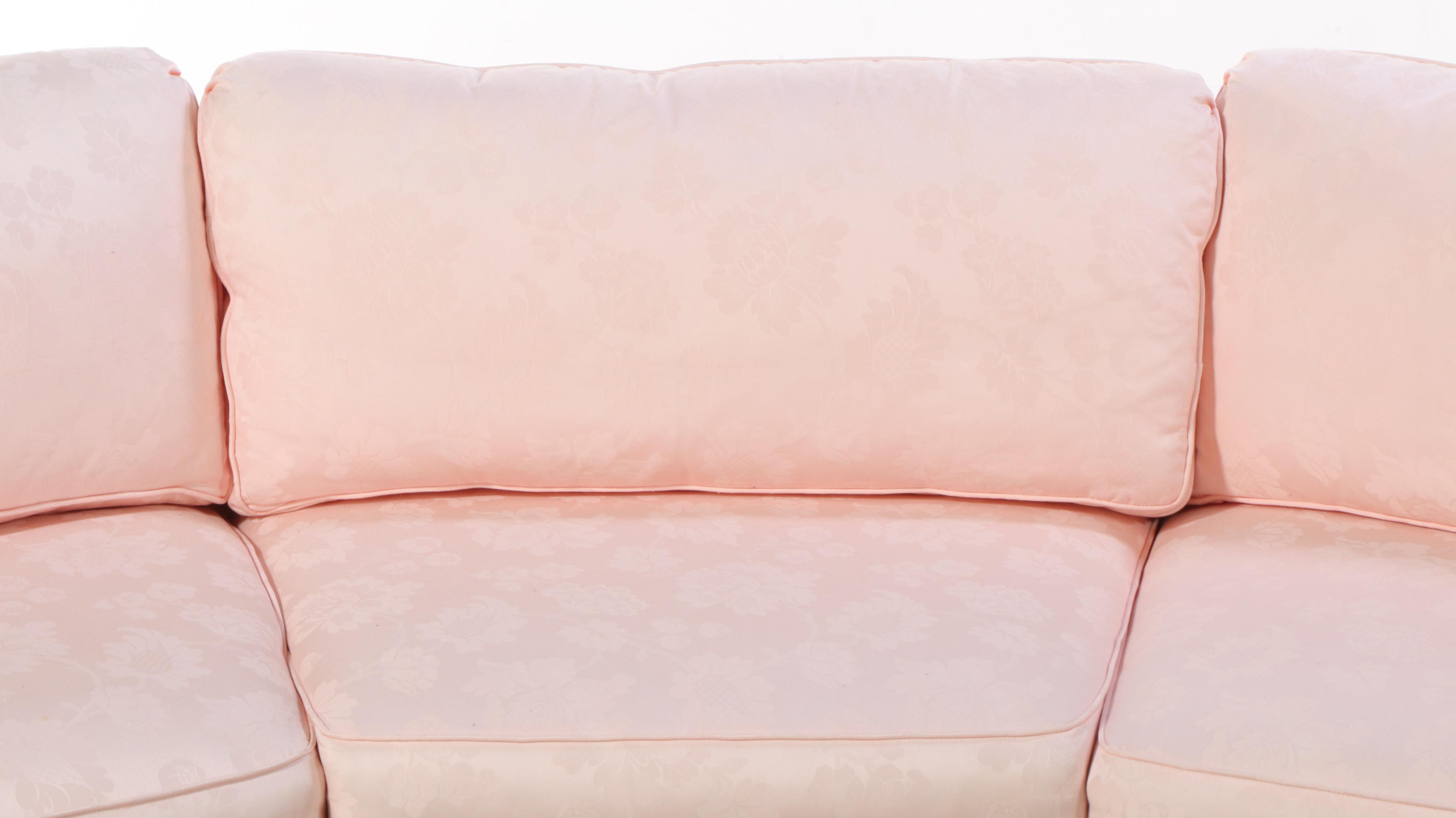 Sherrill Furniture Custom-Upholstered Curved Roll-Arm Sofa