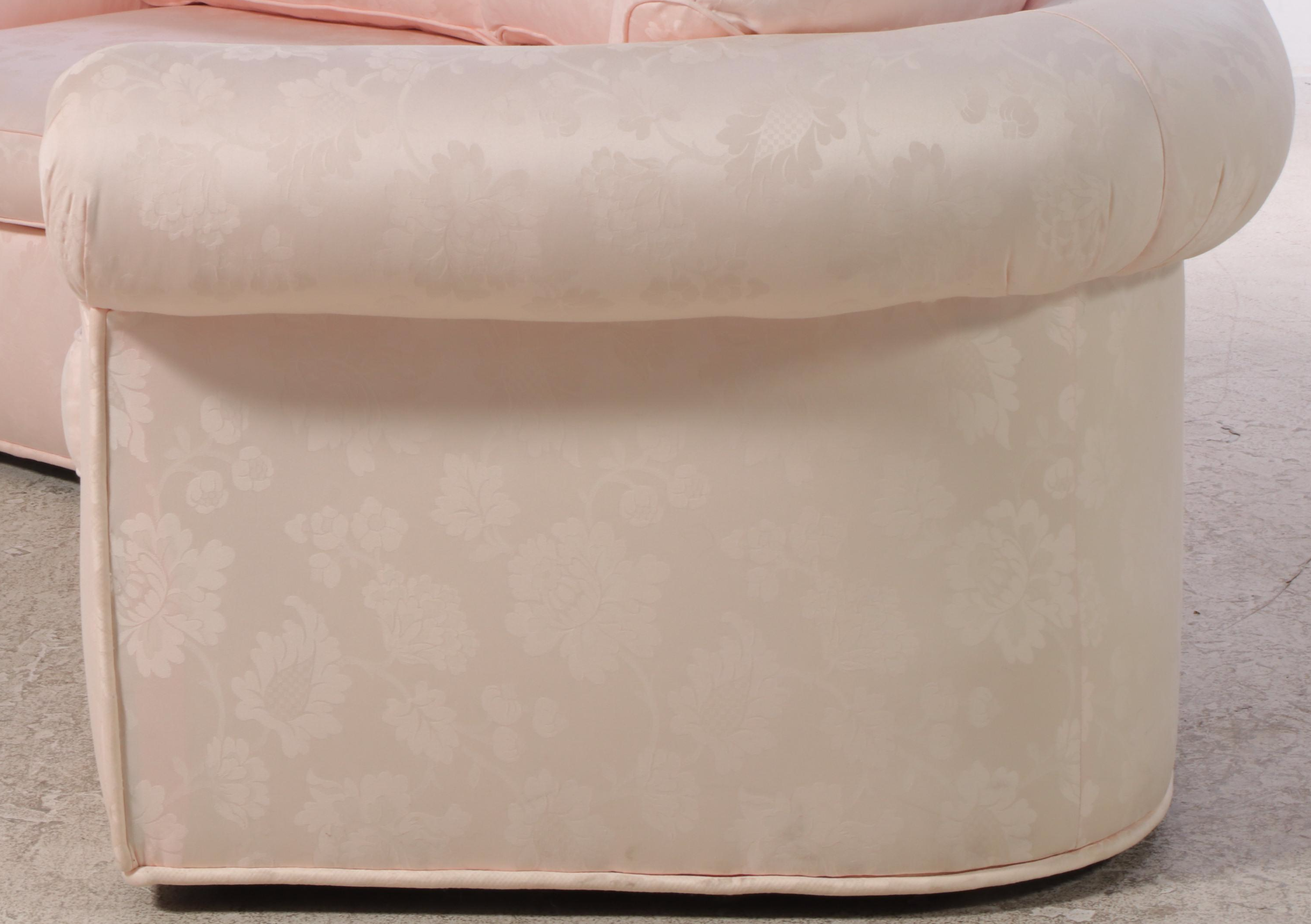 Sherrill Furniture Custom-Upholstered Curved Roll-Arm Sofa