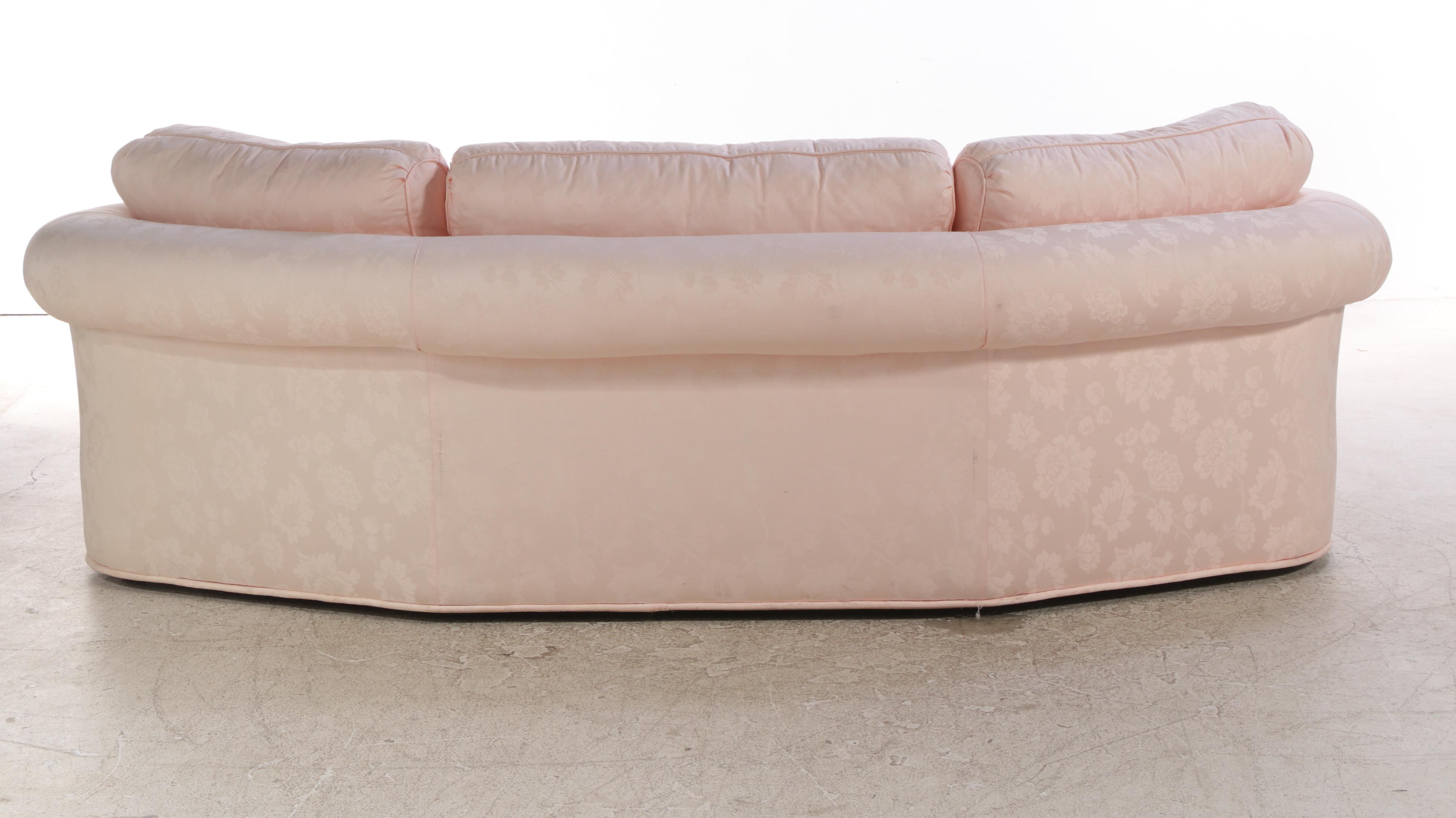 Sherrill Furniture Custom-Upholstered Curved Roll-Arm Sofa