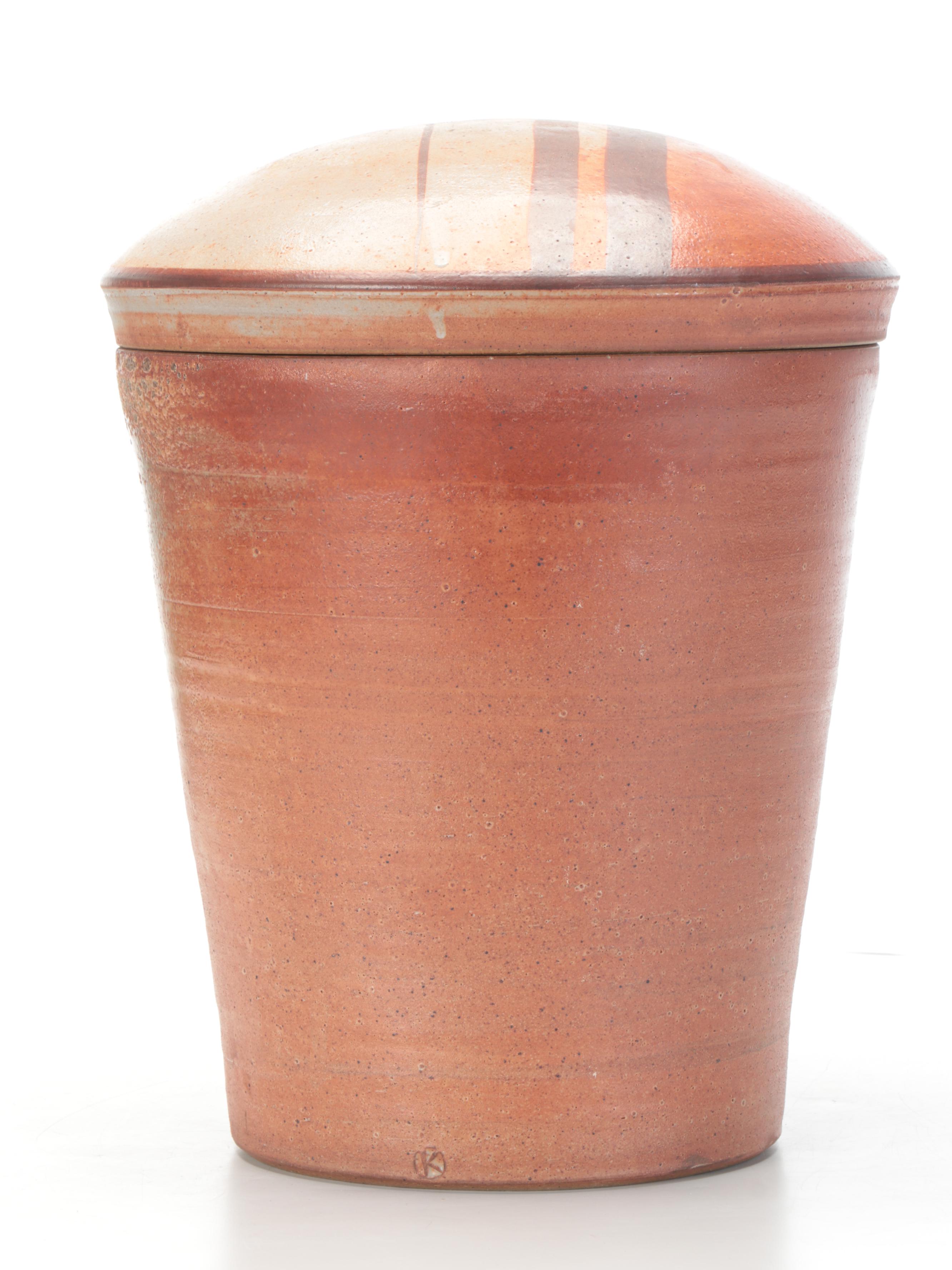 Art Pottery Stoneware Lidded Vessel