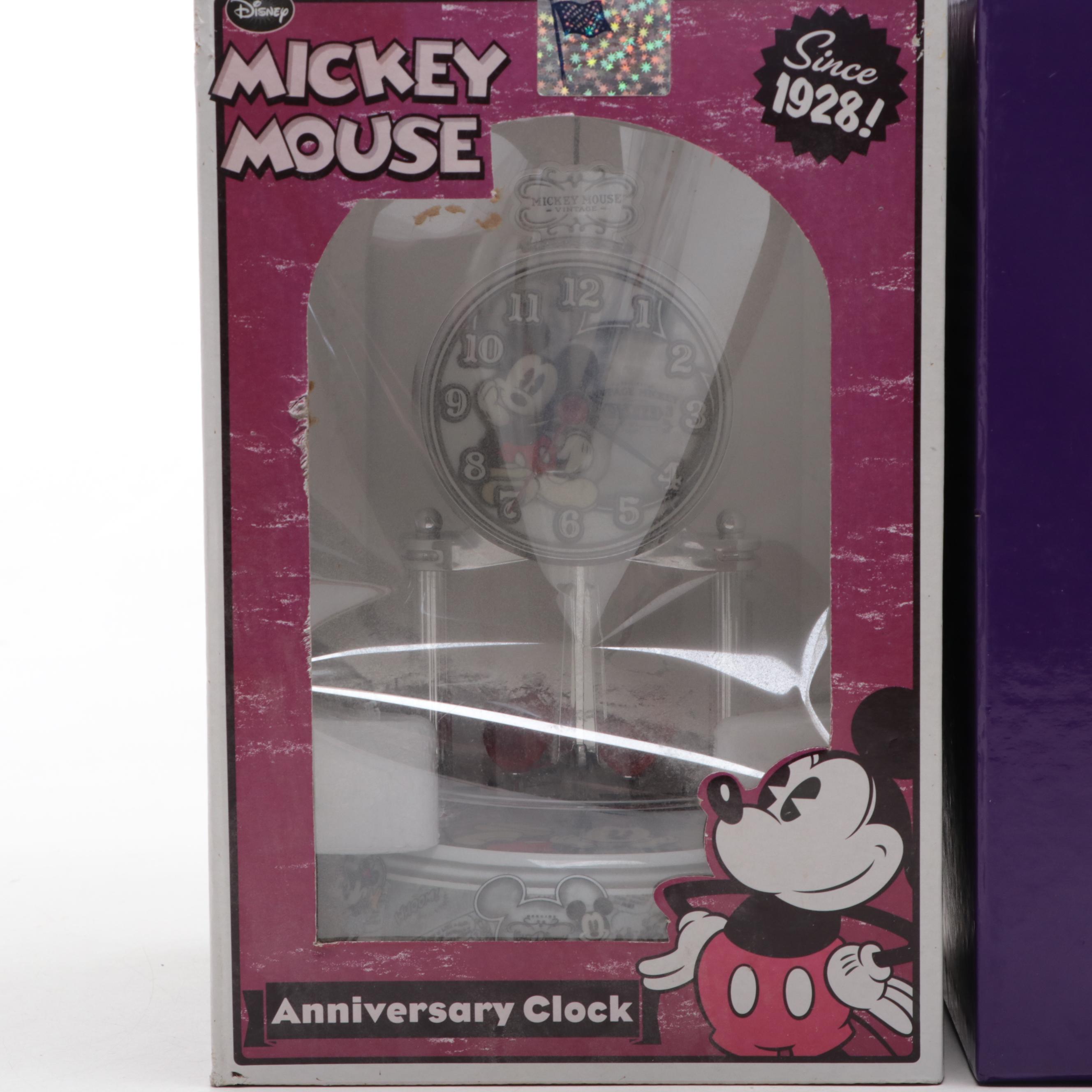 Disney Mickey Mouse Limited Edition 75th Anniversary Figurine with Clock