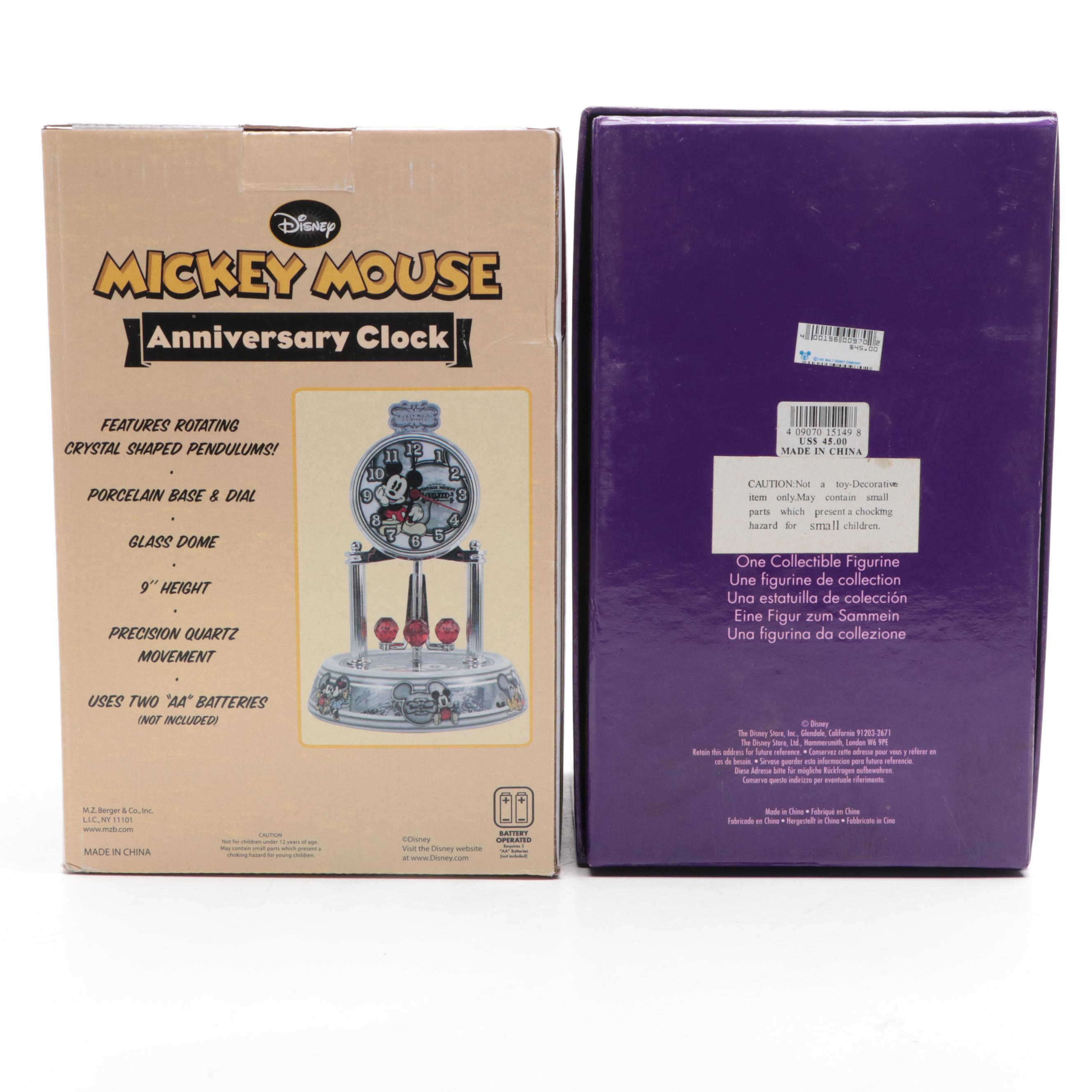 Disney Mickey Mouse Limited Edition 75th Anniversary Figurine with Clock