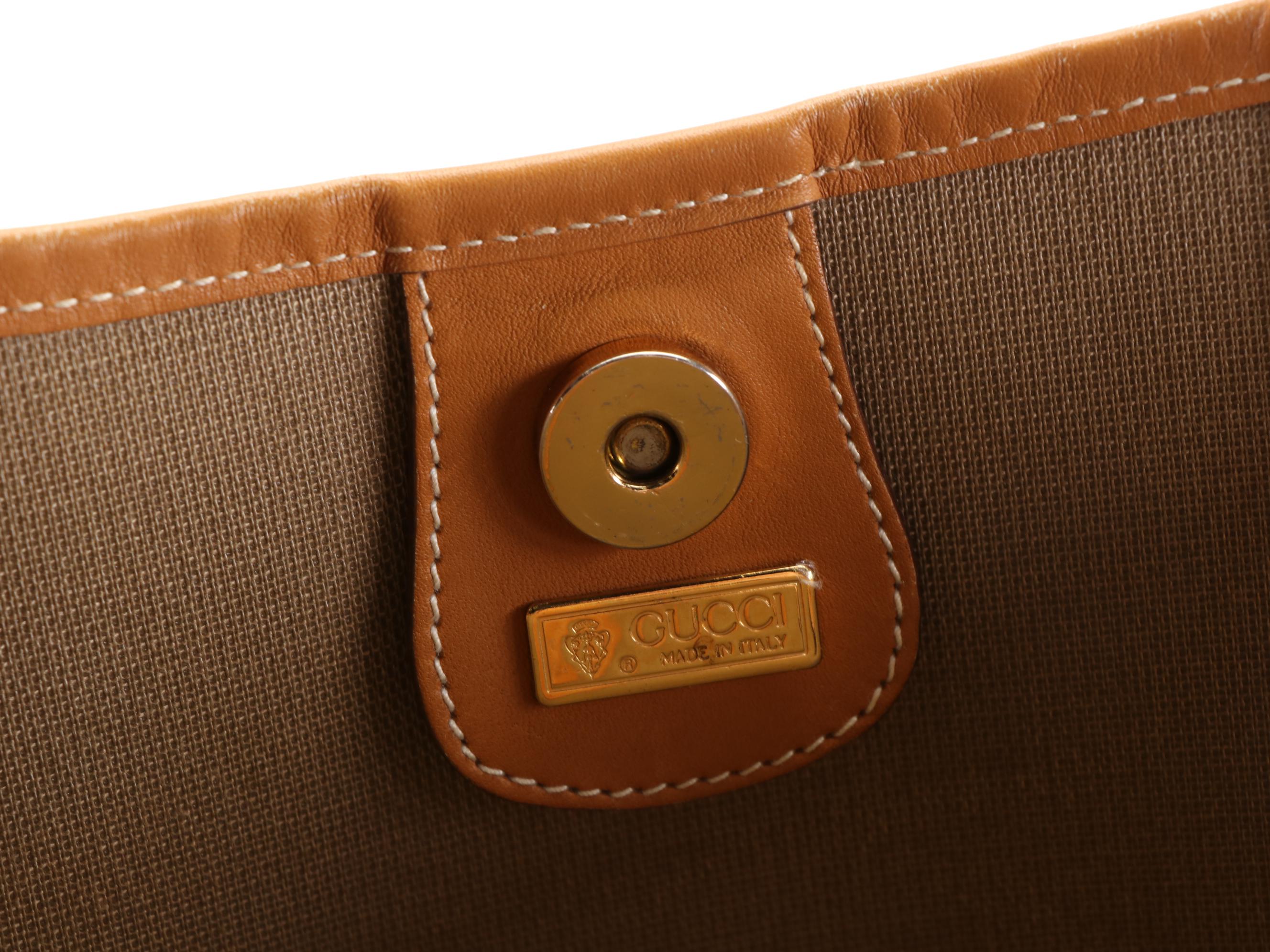 Gucci Tote Bag in Micro GG Coated Canvas and Leather