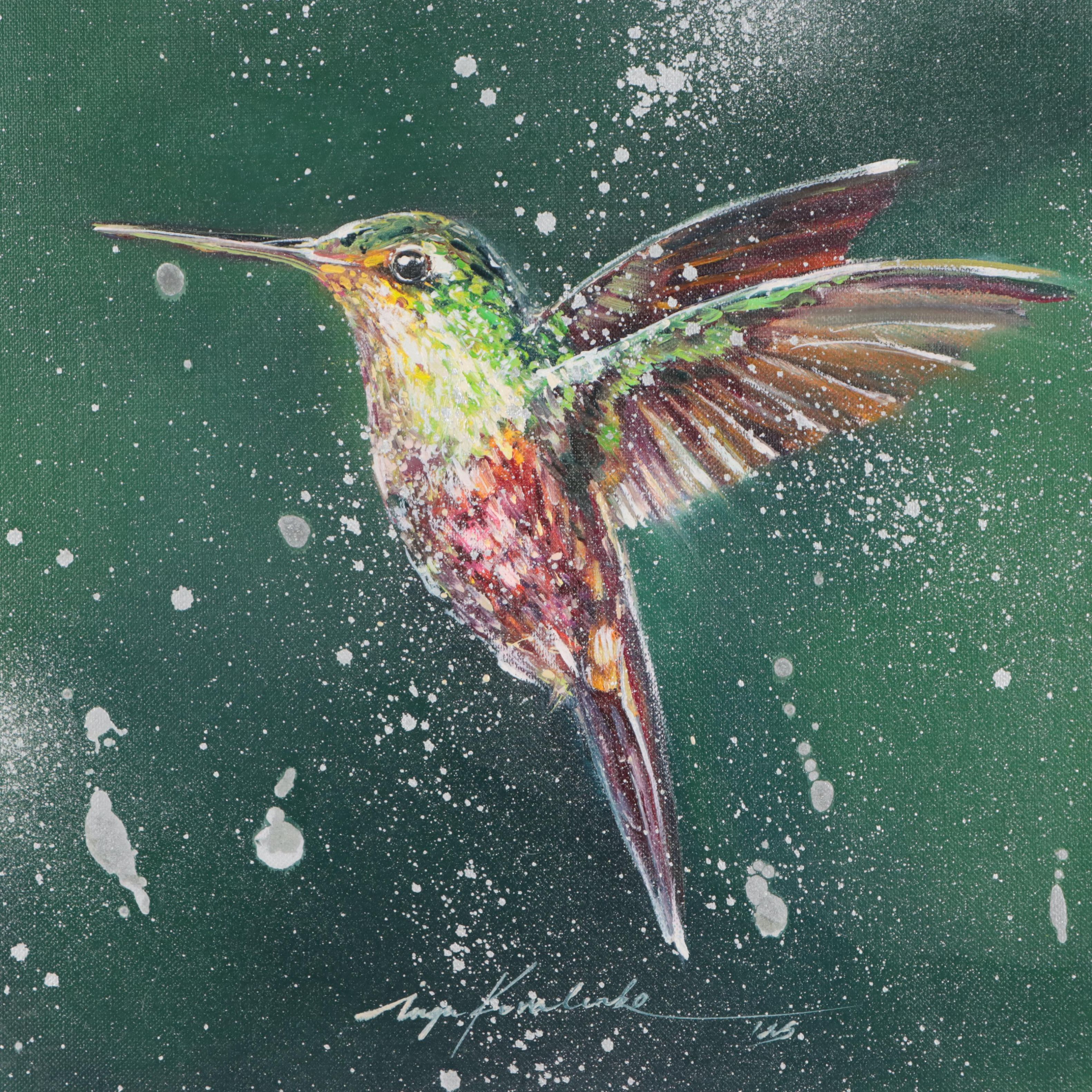 Inga Kovalenko Oil Painting of Hummingbird, 2023