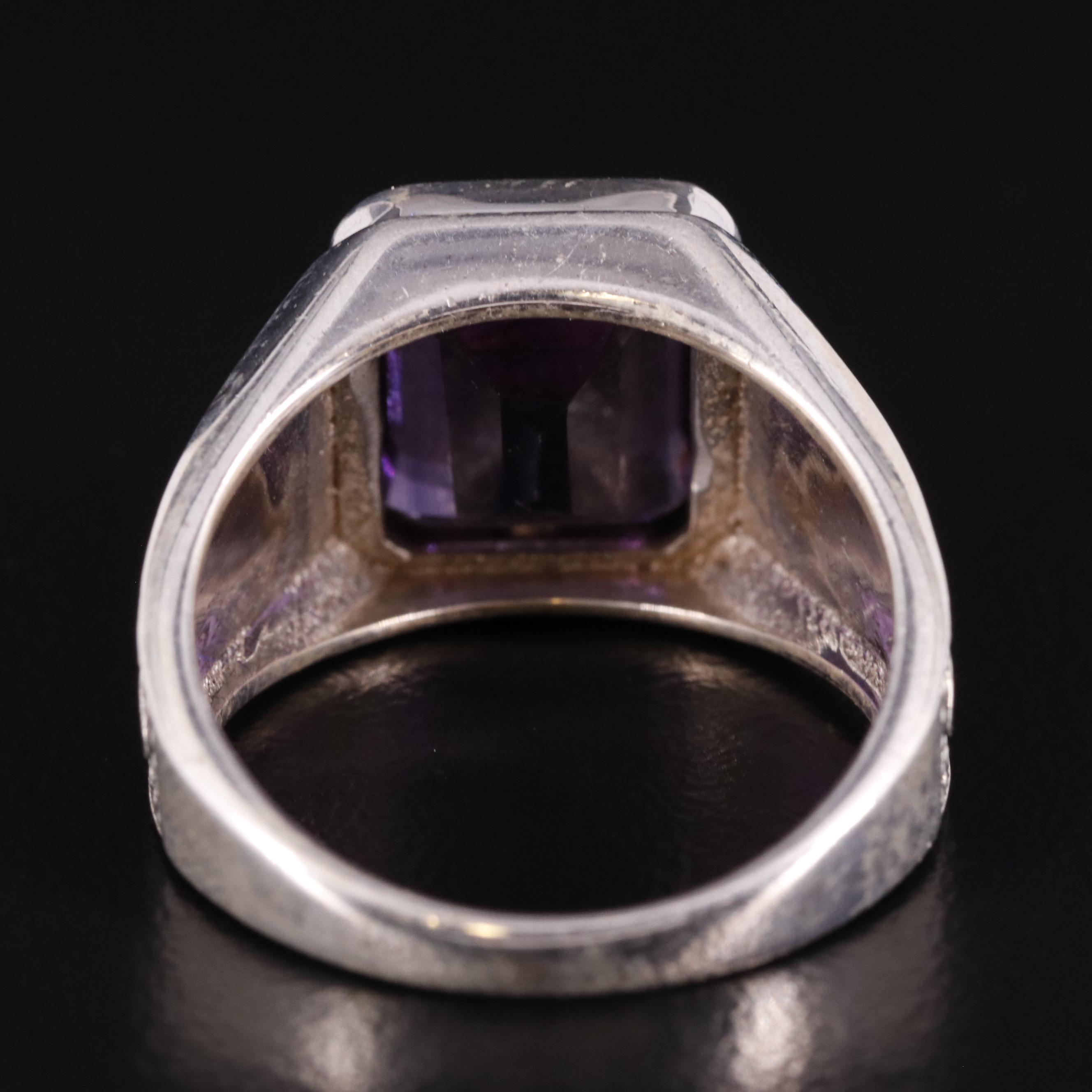 Sterling Amethyst Tapered Ring