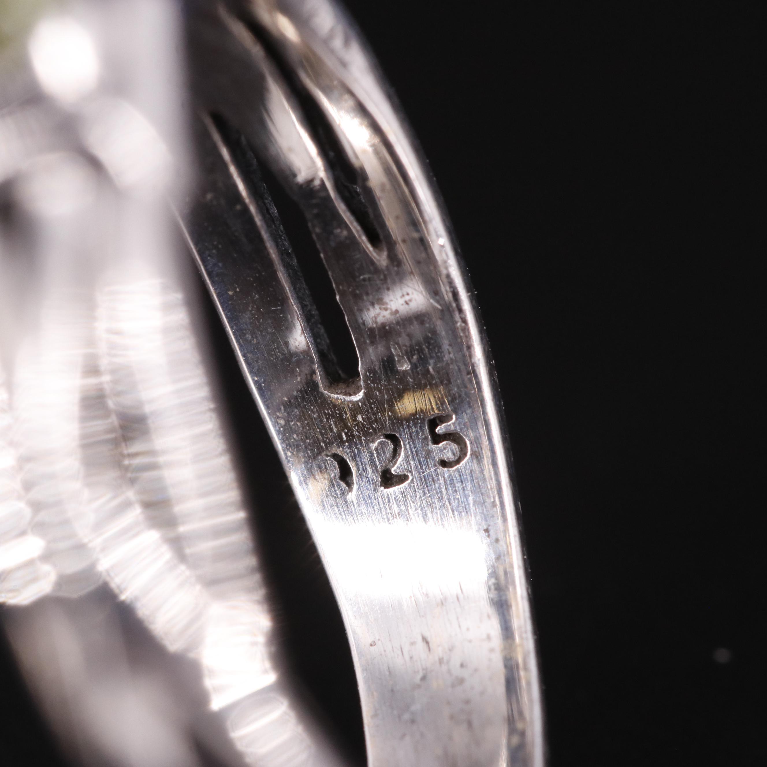 Sterling Peridot Tapered Center Ring