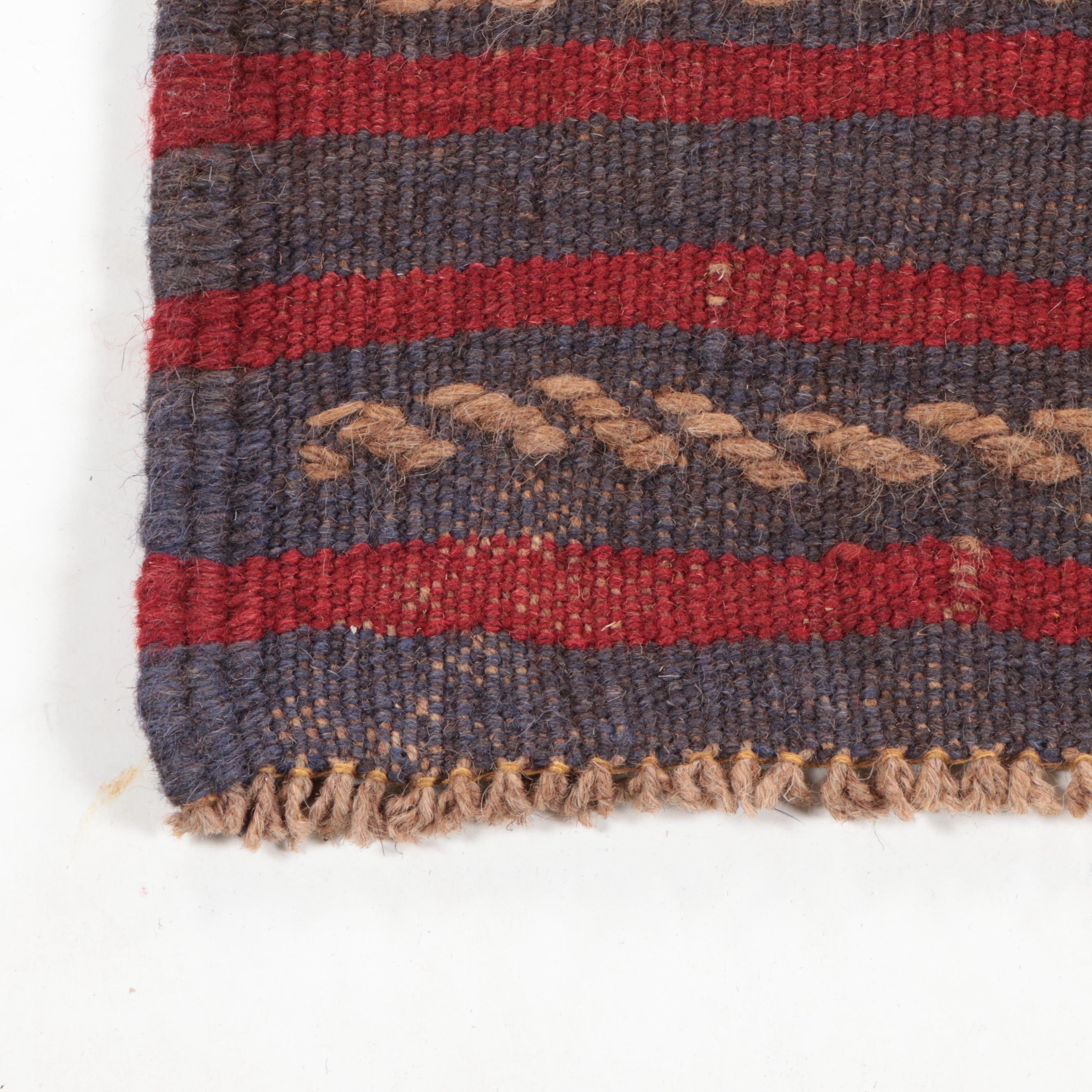 2'6 x 7'11 Hand-Knotted Afghan Mixed Technique Carpet Runner