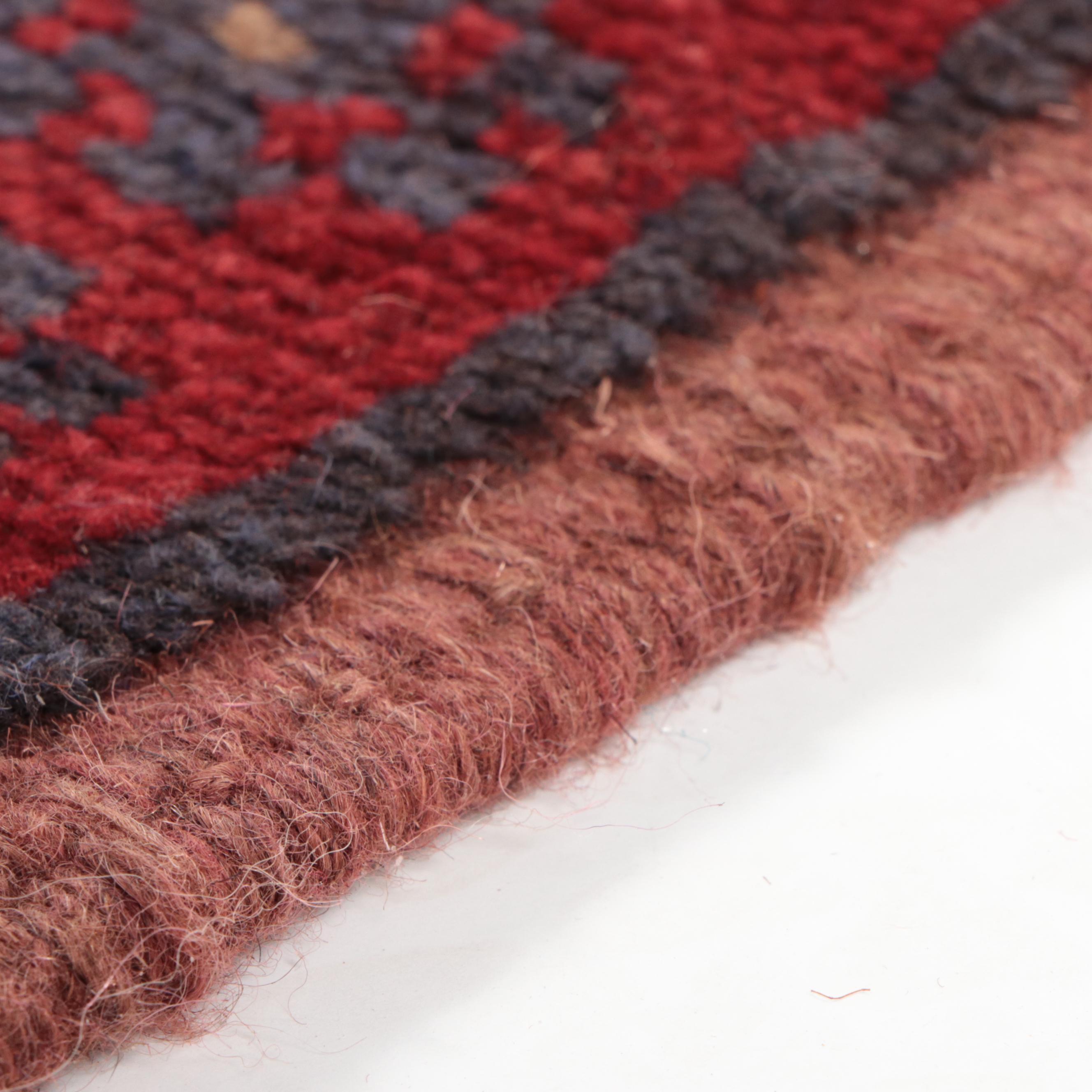 2'6 x 7'11 Hand-Knotted Afghan Mixed Technique Carpet Runner