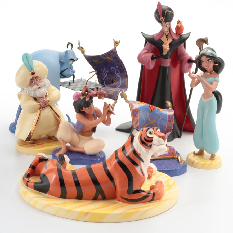 Walt Disney Classics Aladdin "I'm Losing to a Rug" and Other Ceramic Figurines