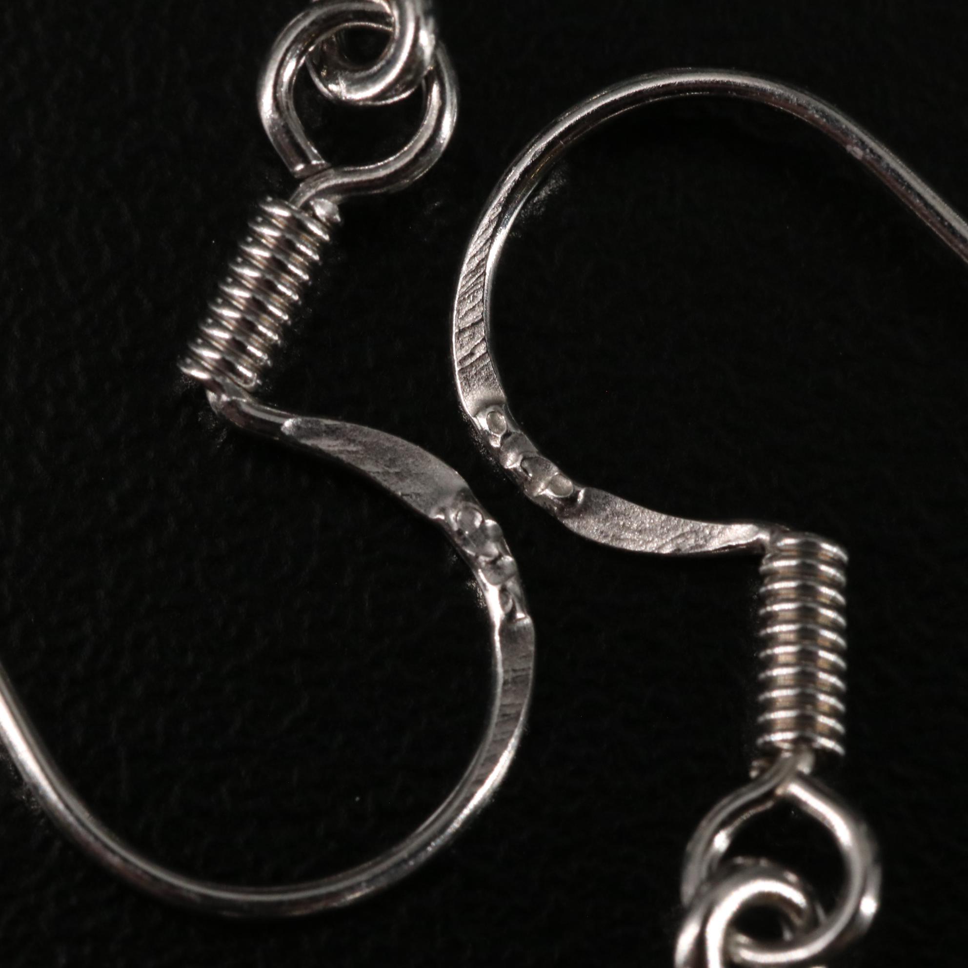 Sterling Blue Topaz and Amethyst Dangle Earrings