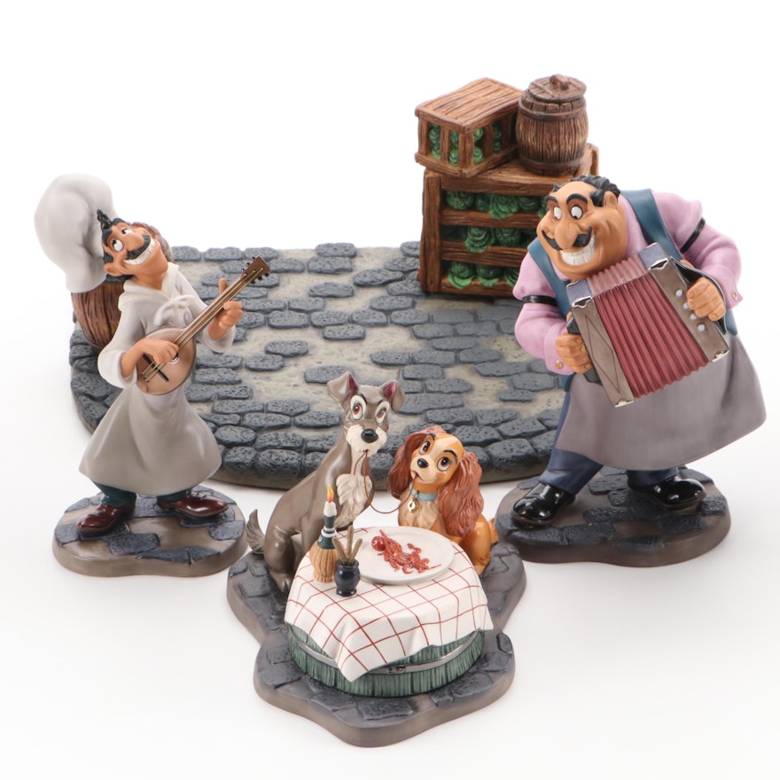 Walt Disney Classics Collection Limited Edition "Bella Notte" Ceramic Figurines