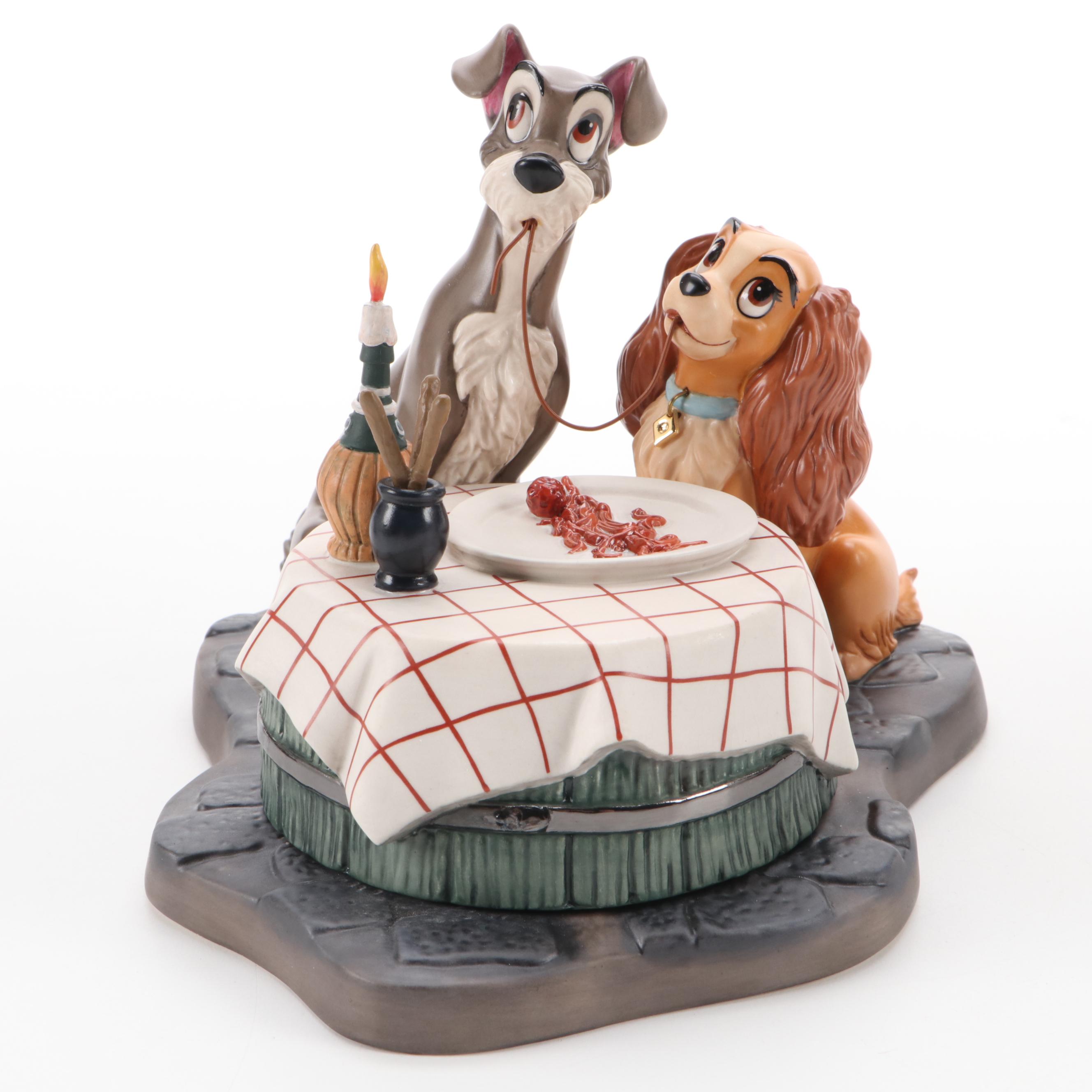 Walt Disney Classics Collection Limited Edition "Bella Notte" Ceramic Figurines