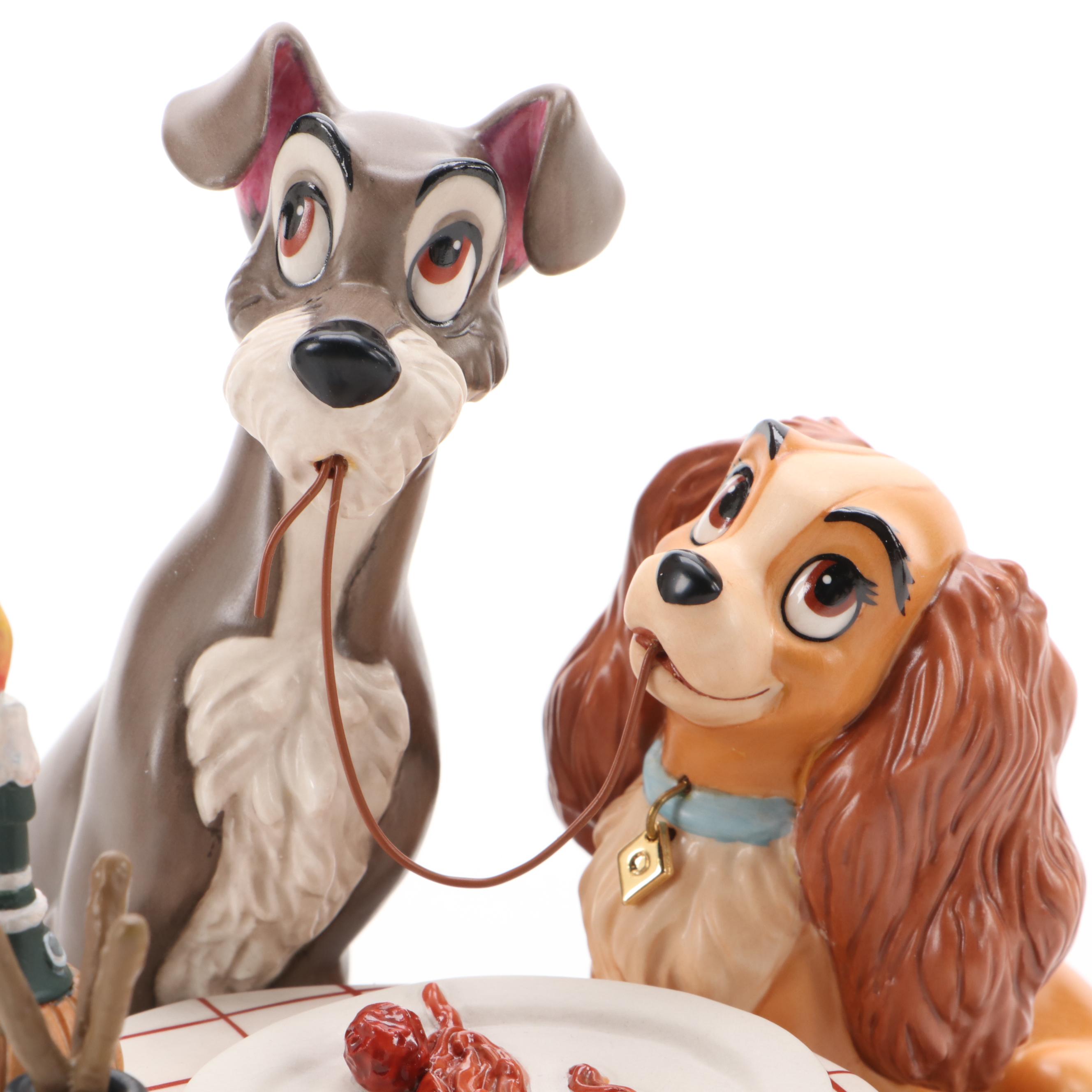 Walt Disney Classics Collection Limited Edition "Bella Notte" Ceramic Figurines