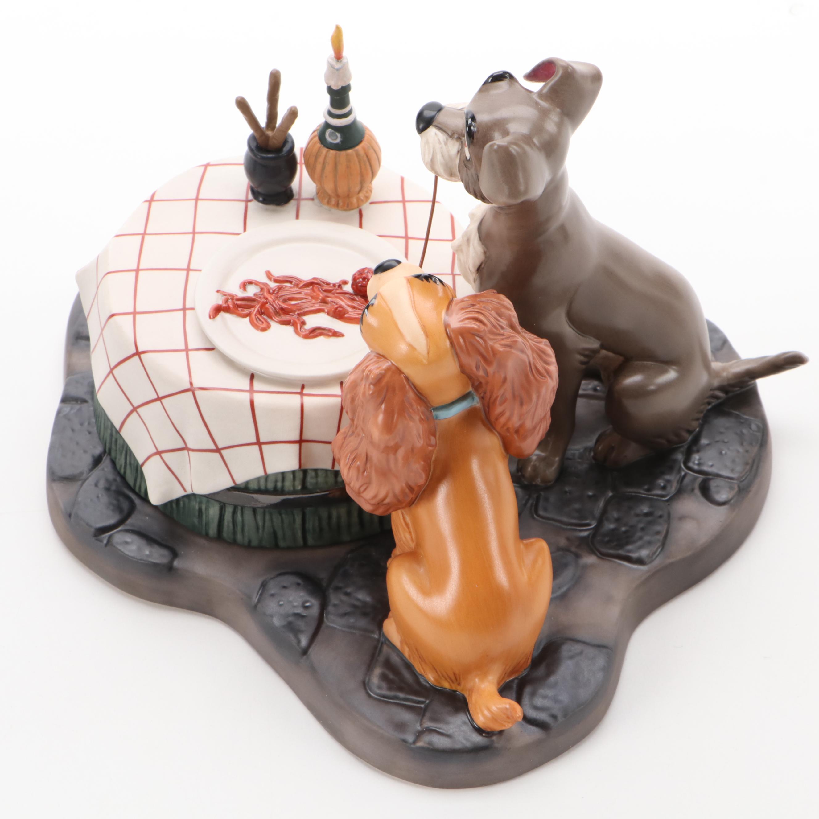Walt Disney Classics Collection Limited Edition "Bella Notte" Ceramic Figurines