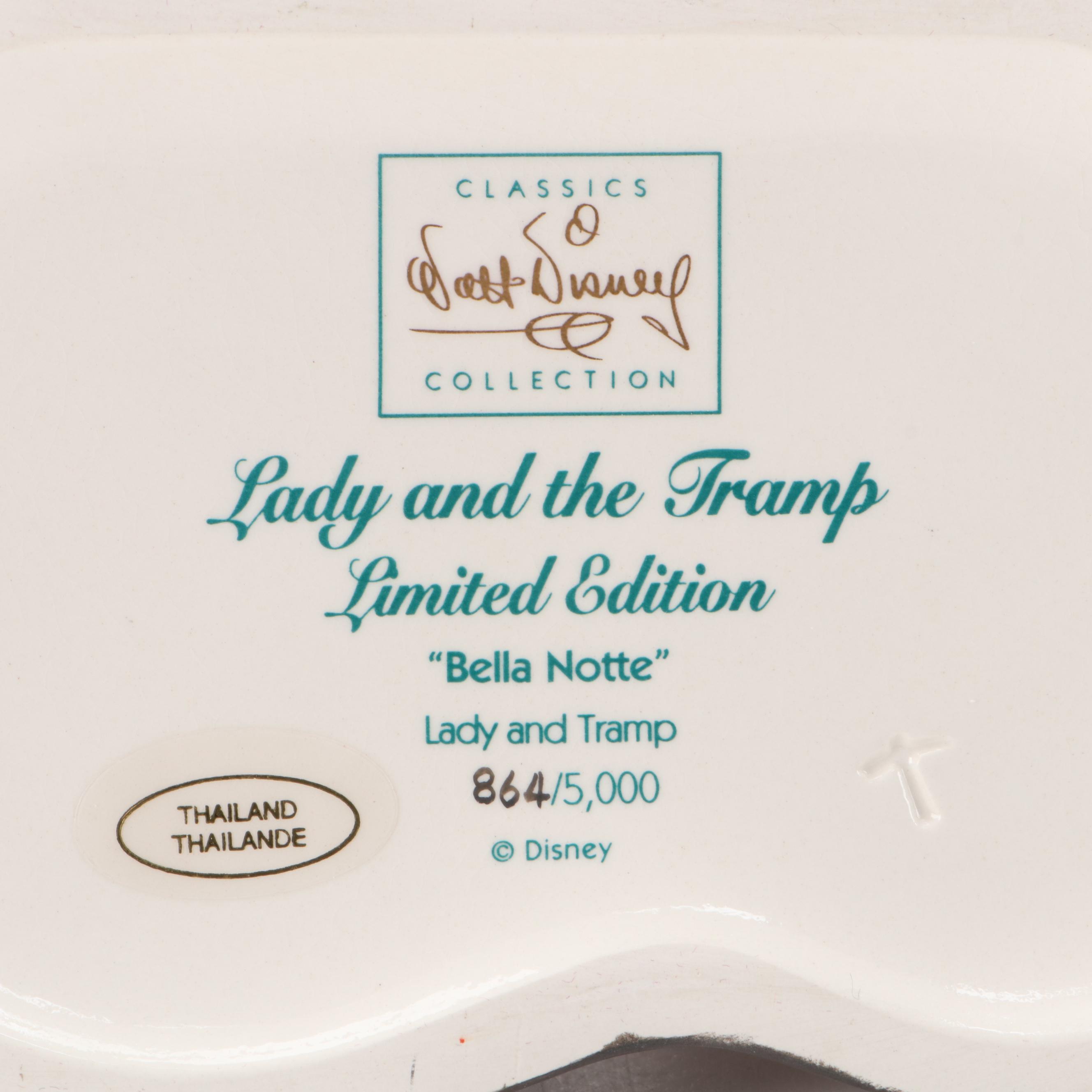 Walt Disney Classics Collection Limited Edition "Bella Notte" Ceramic Figurines