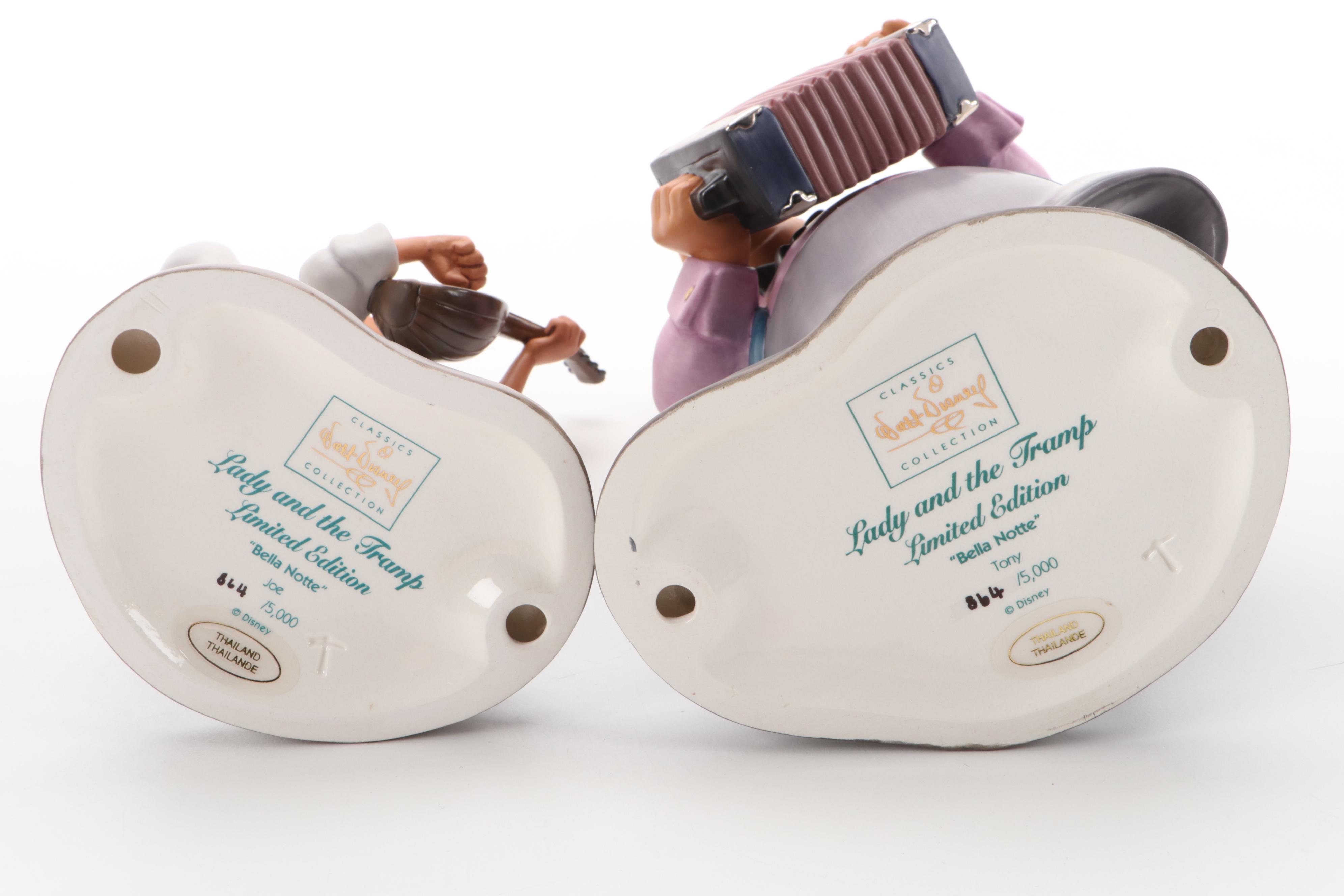 Walt Disney Classics Collection Limited Edition "Bella Notte" Ceramic Figurines
