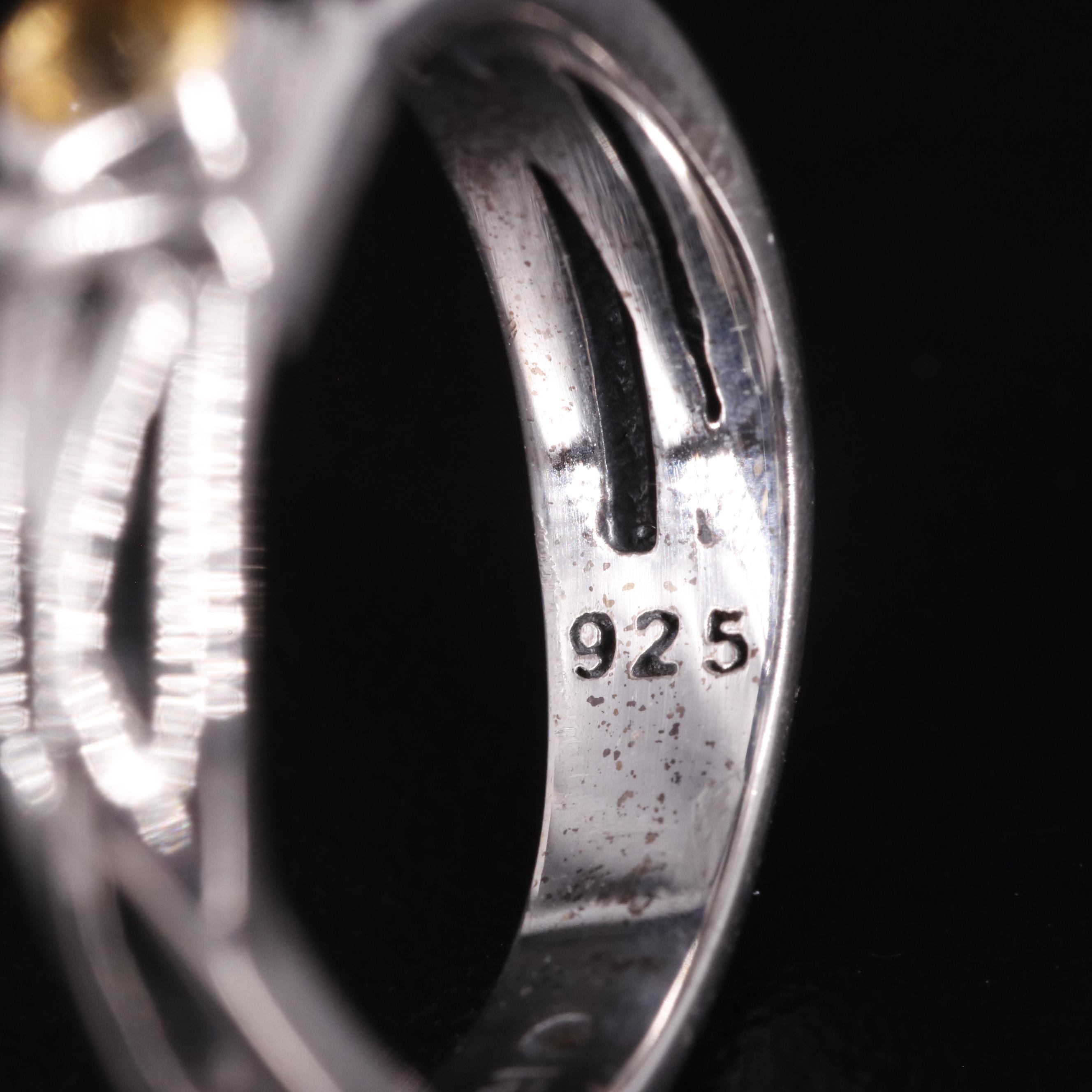 Sterling Citrine Tapered Ring