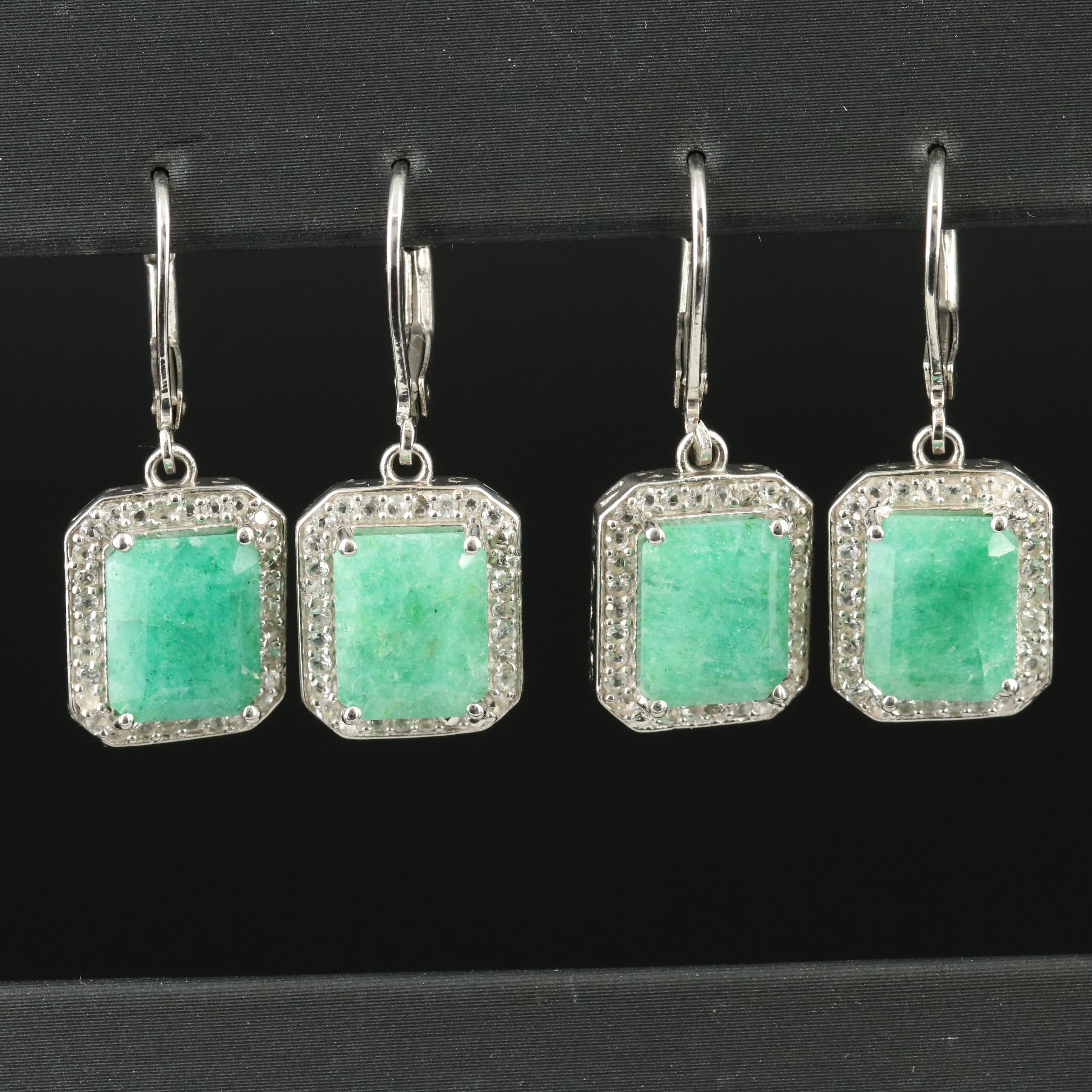 Sterling Beryl and Topaz Earrings