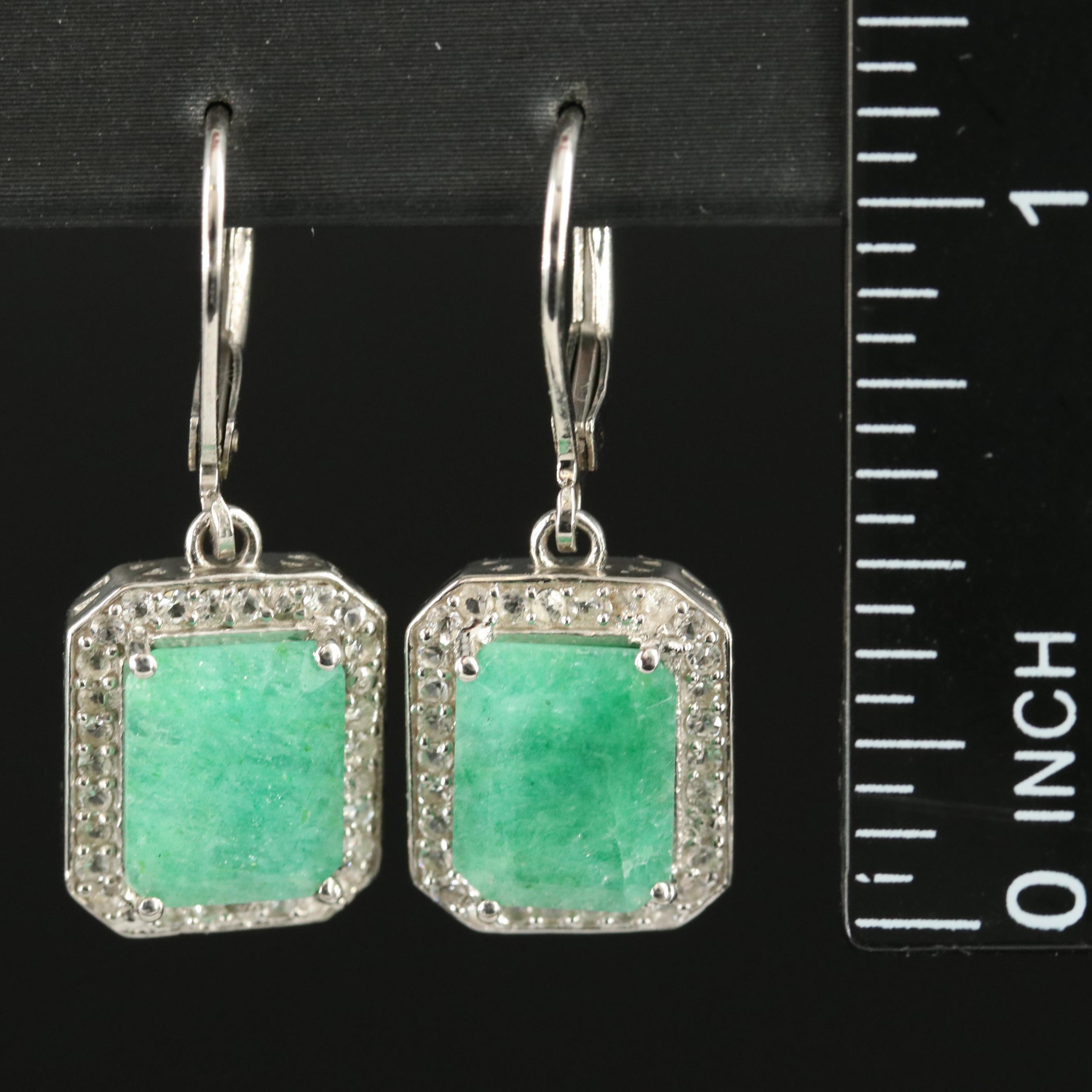 Sterling Beryl and Topaz Earrings