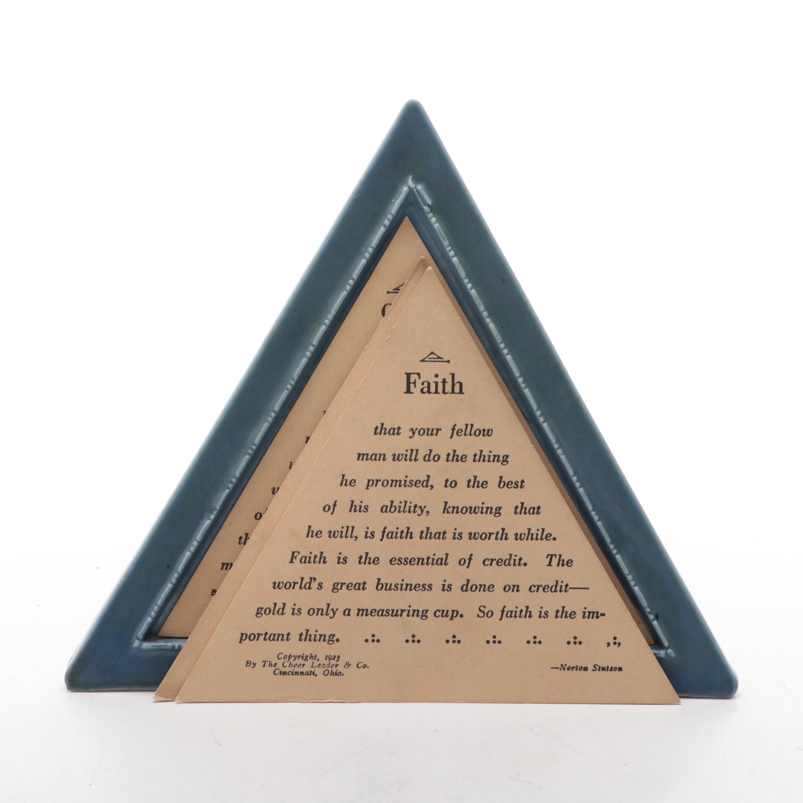 Rookwood Pottery Blue Glaze Frame with Inspirational Quotes and More