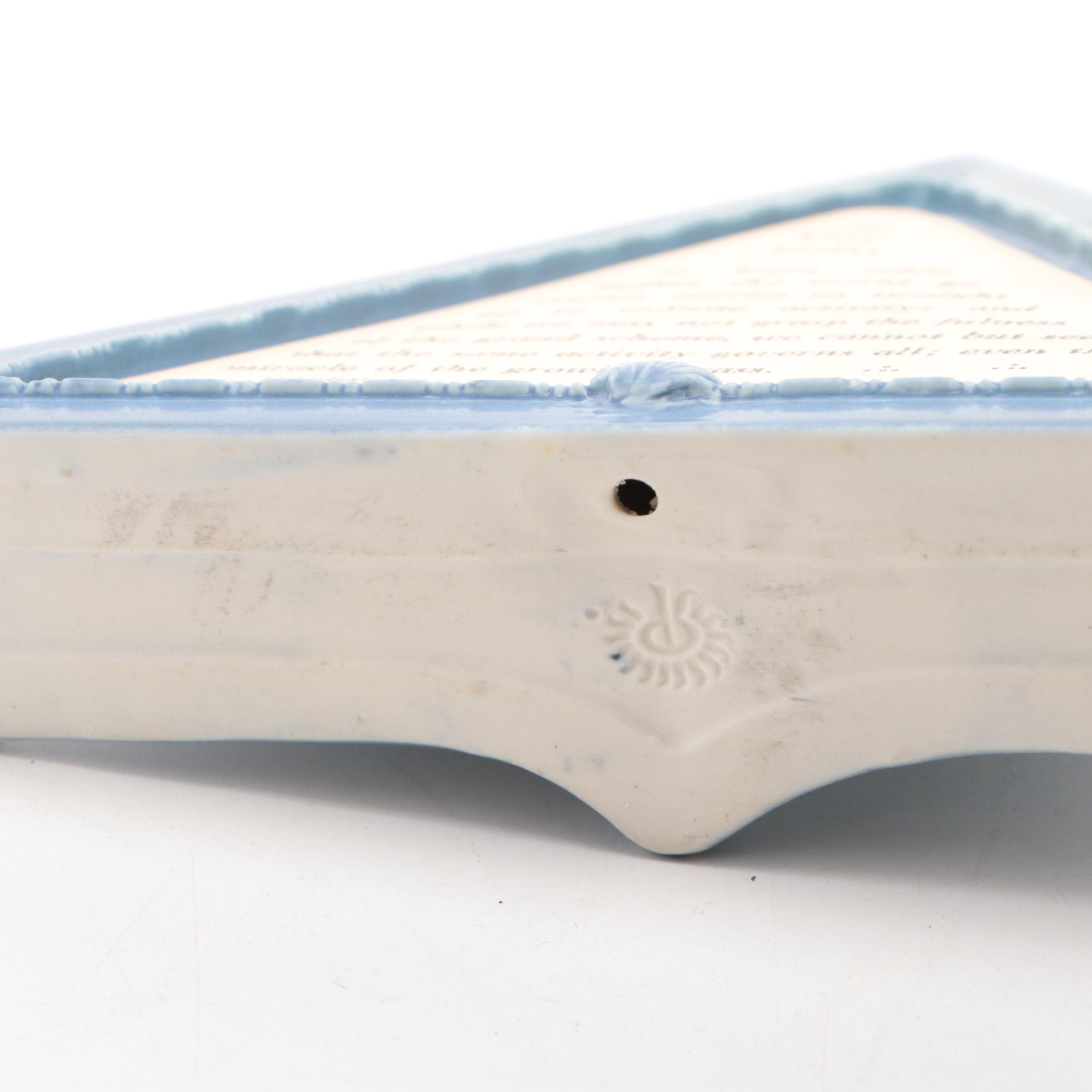 Rookwood Pottery Blue Glaze Frame with Inspirational Quotes and More