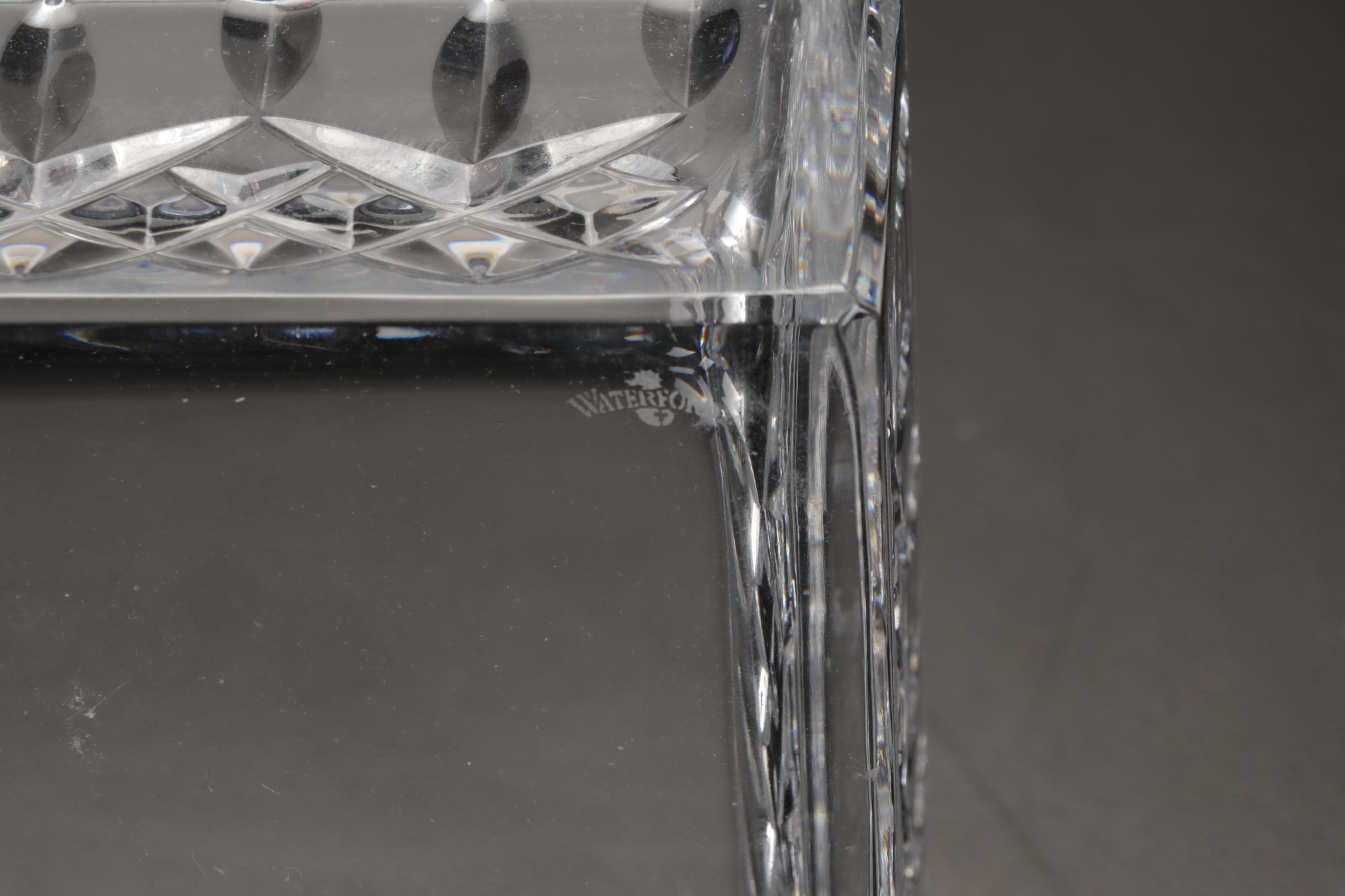 Waterford Crystal Tissue Box with Soap Dish and Lidded Box