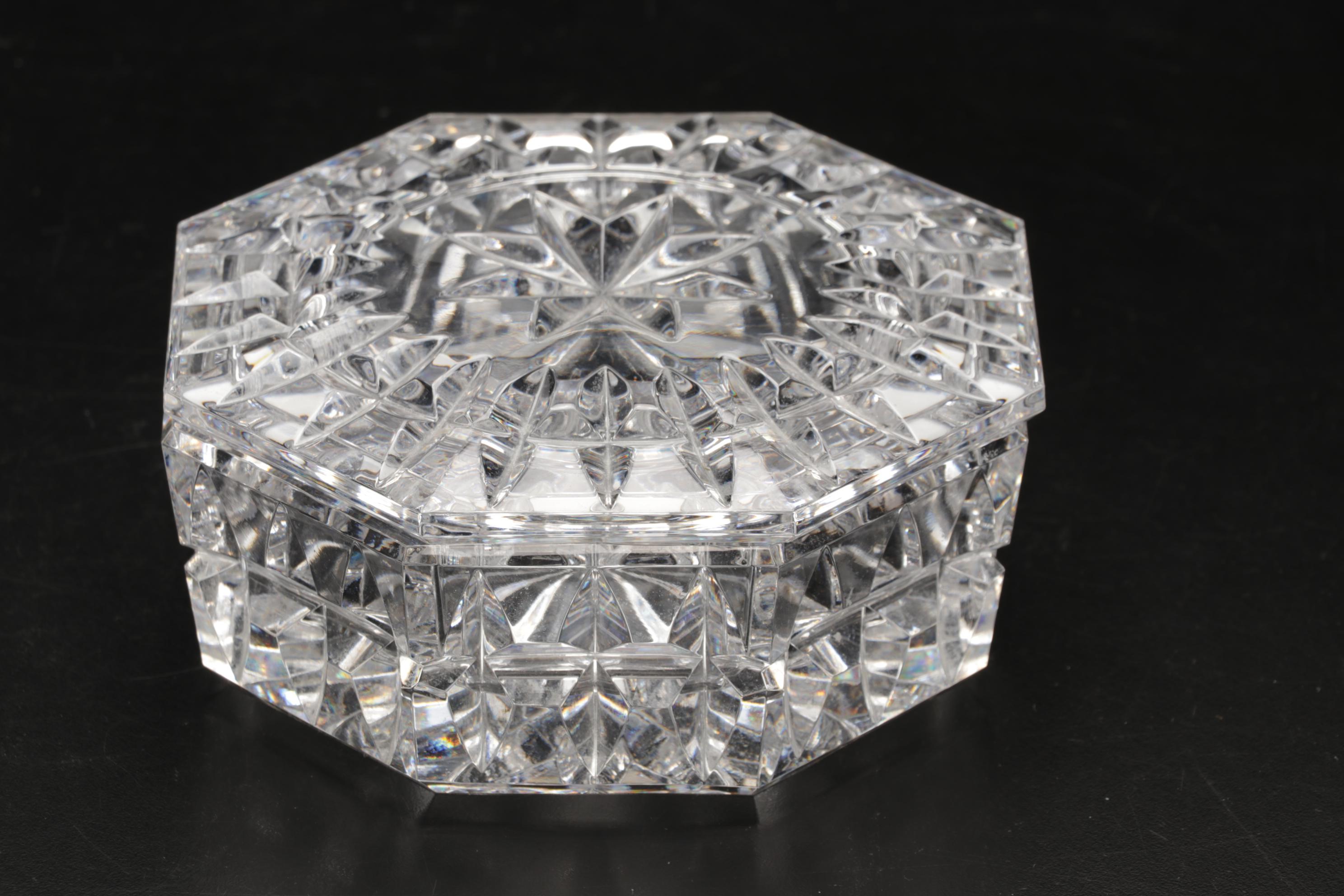 Waterford Crystal Tissue Box with Soap Dish and Lidded Box