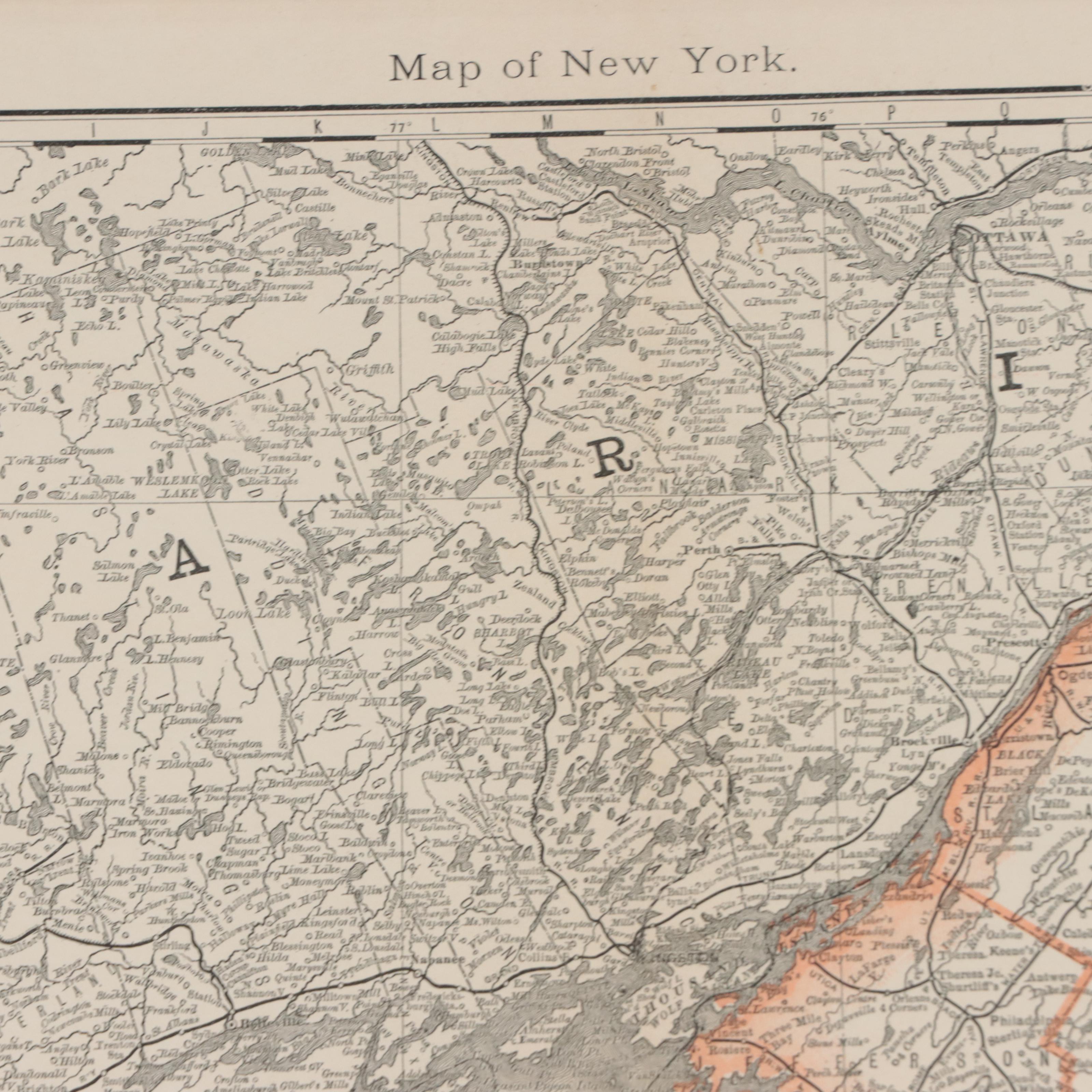 Rand, McNally & Co. Wax Engraving "Map of New York," 1875