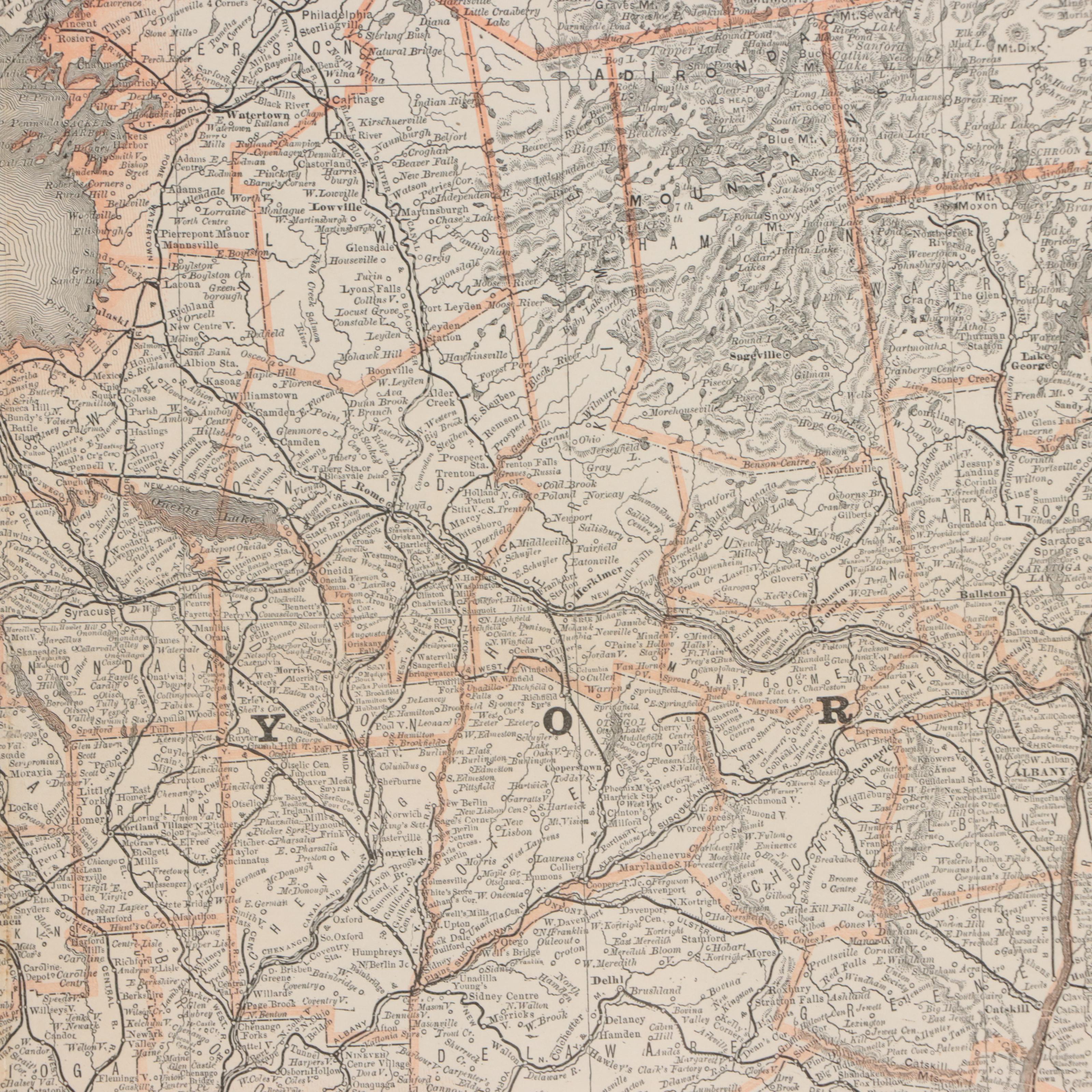 Rand, McNally & Co. Wax Engraving "Map of New York," 1875