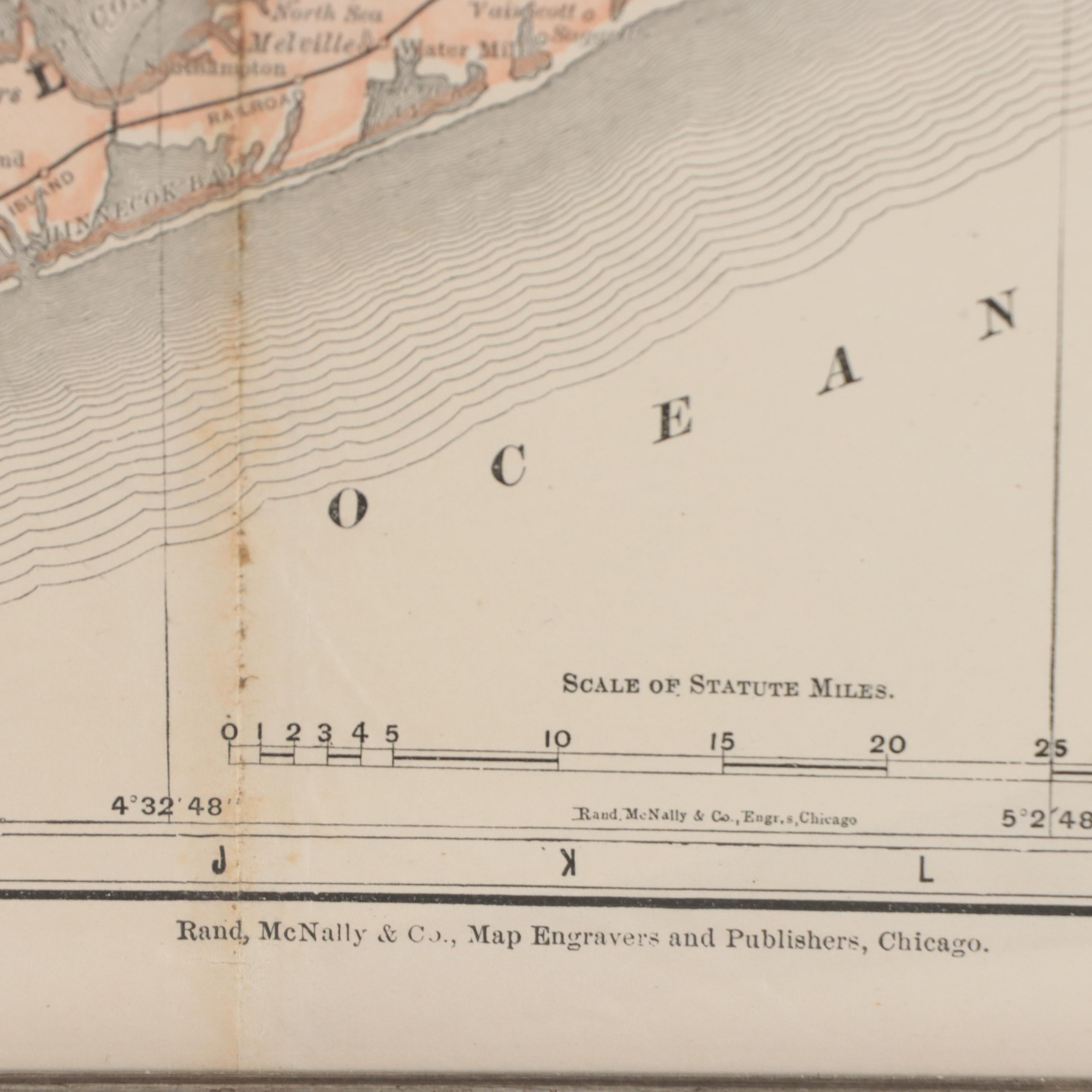 Rand, McNally & Co. Wax Engraving "Map of New York," 1875