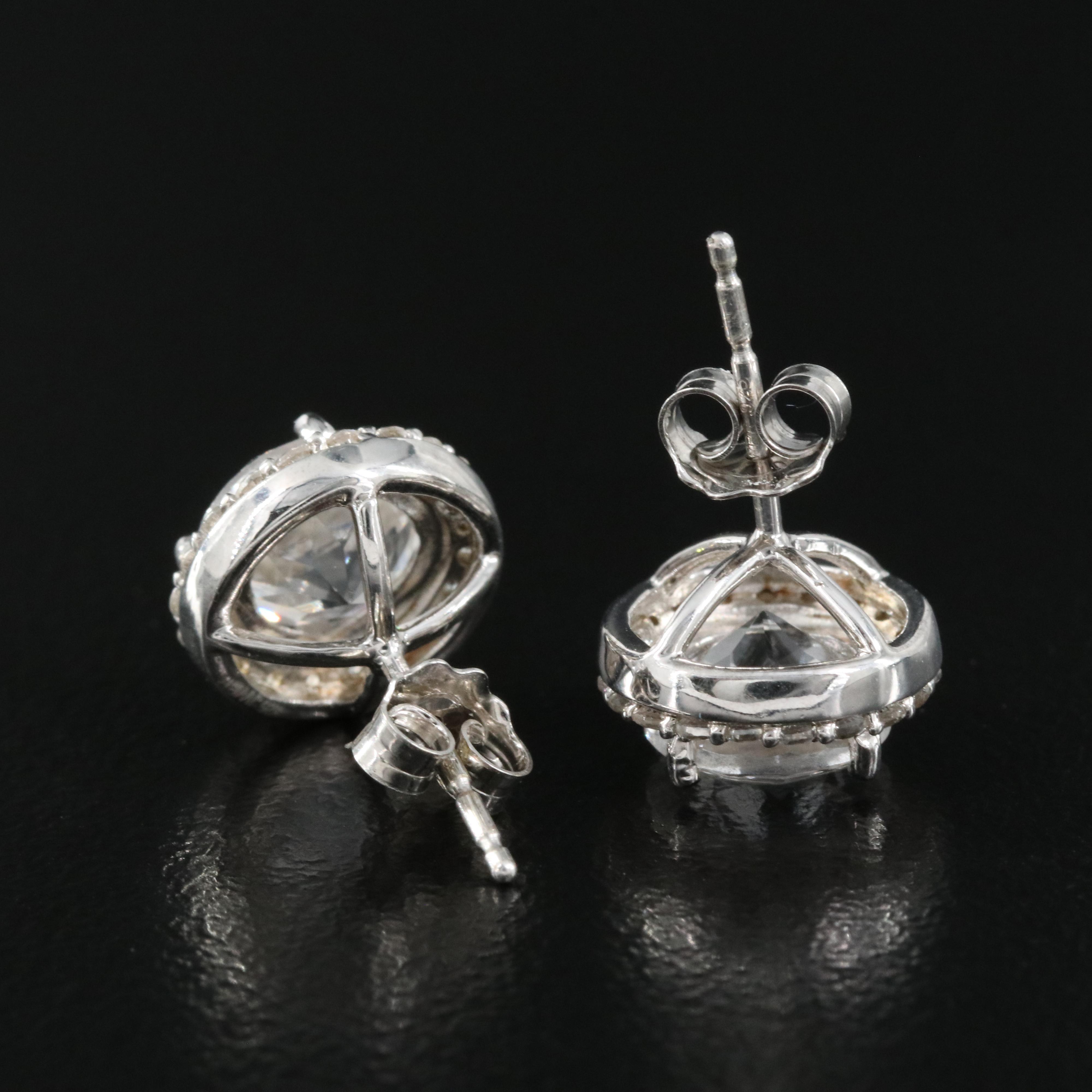 Sterling White Sapphire Stud Earrings