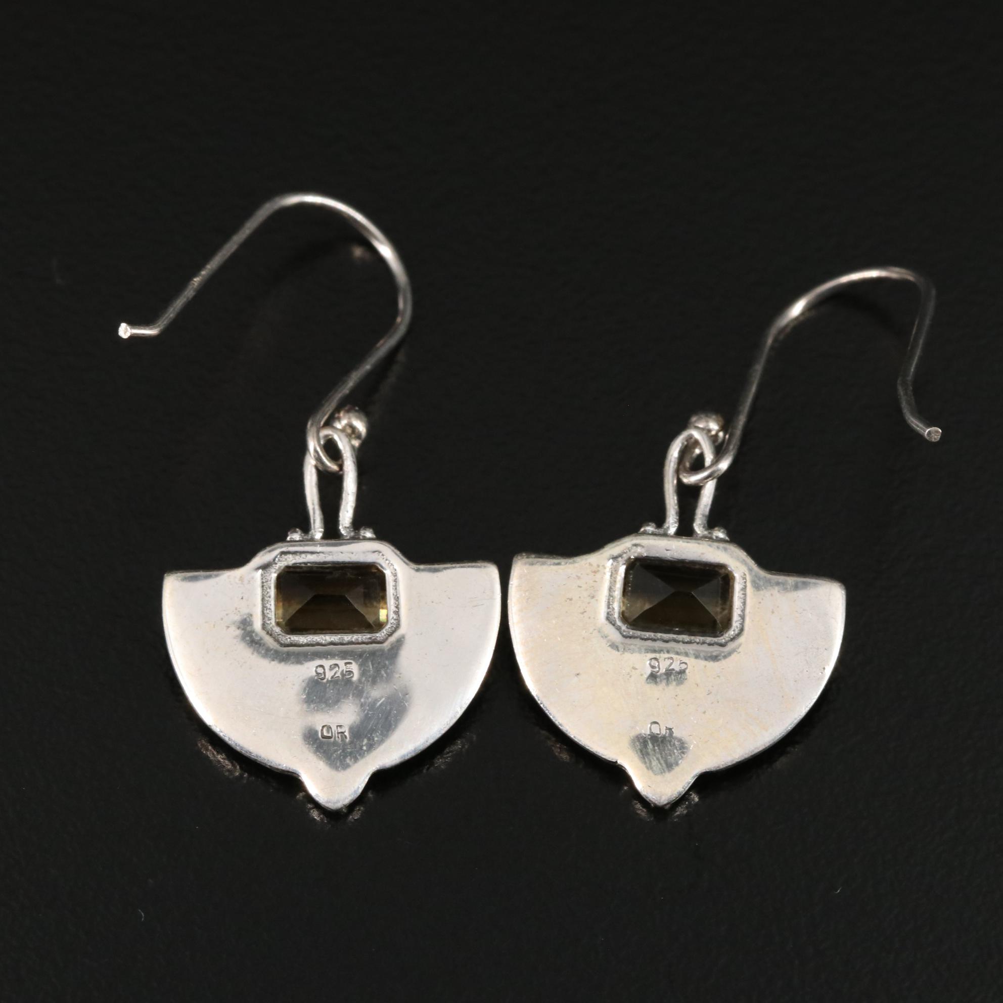 Sterling Citrine Drop Earrings