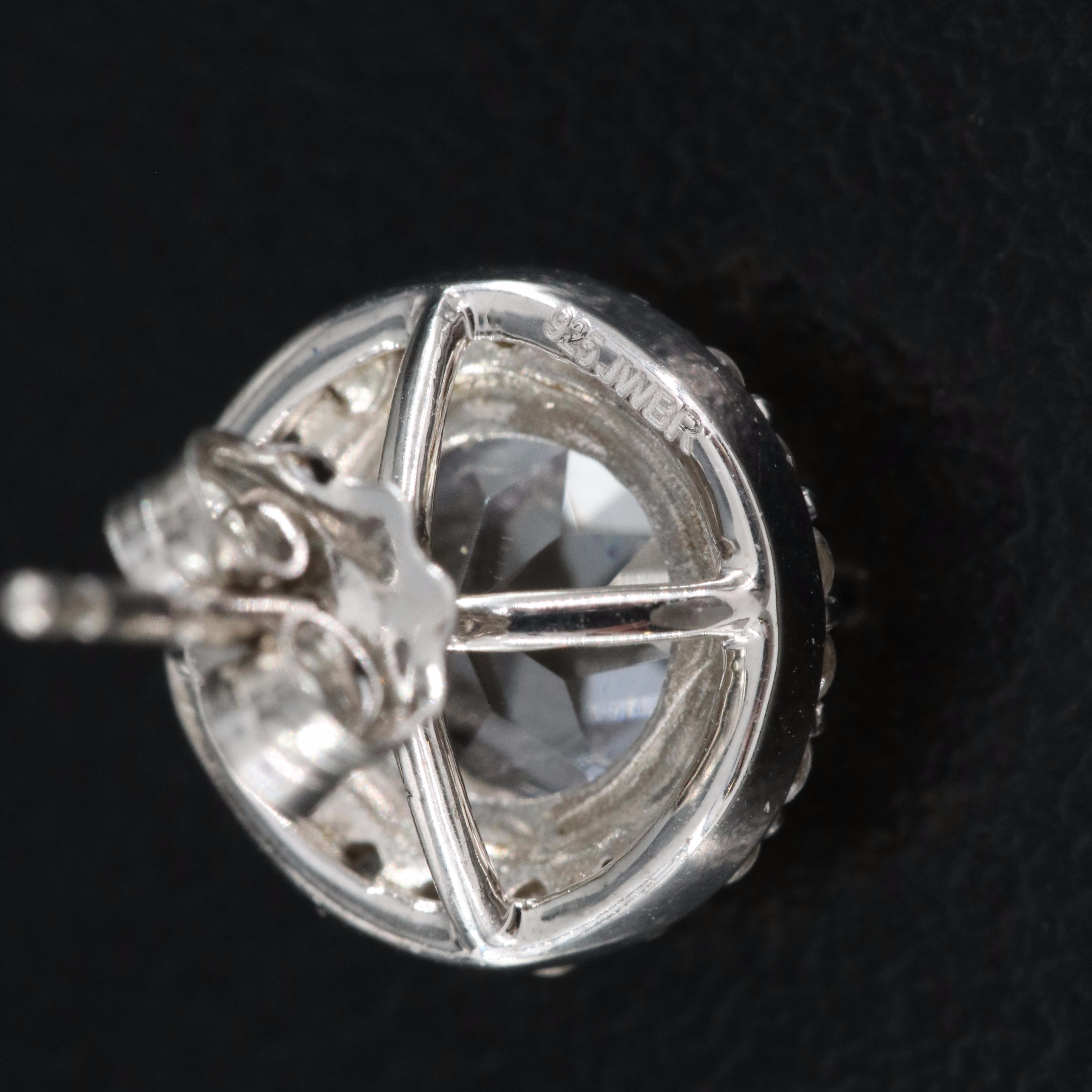 Sterling White Sapphire Stud Earrings