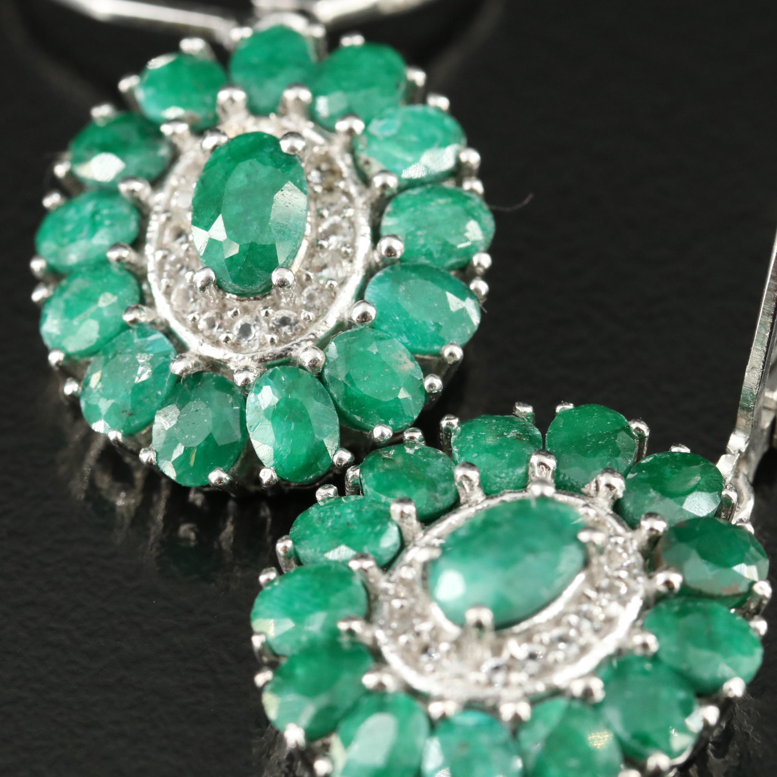 Sterling Corundum and Topaz Earrings