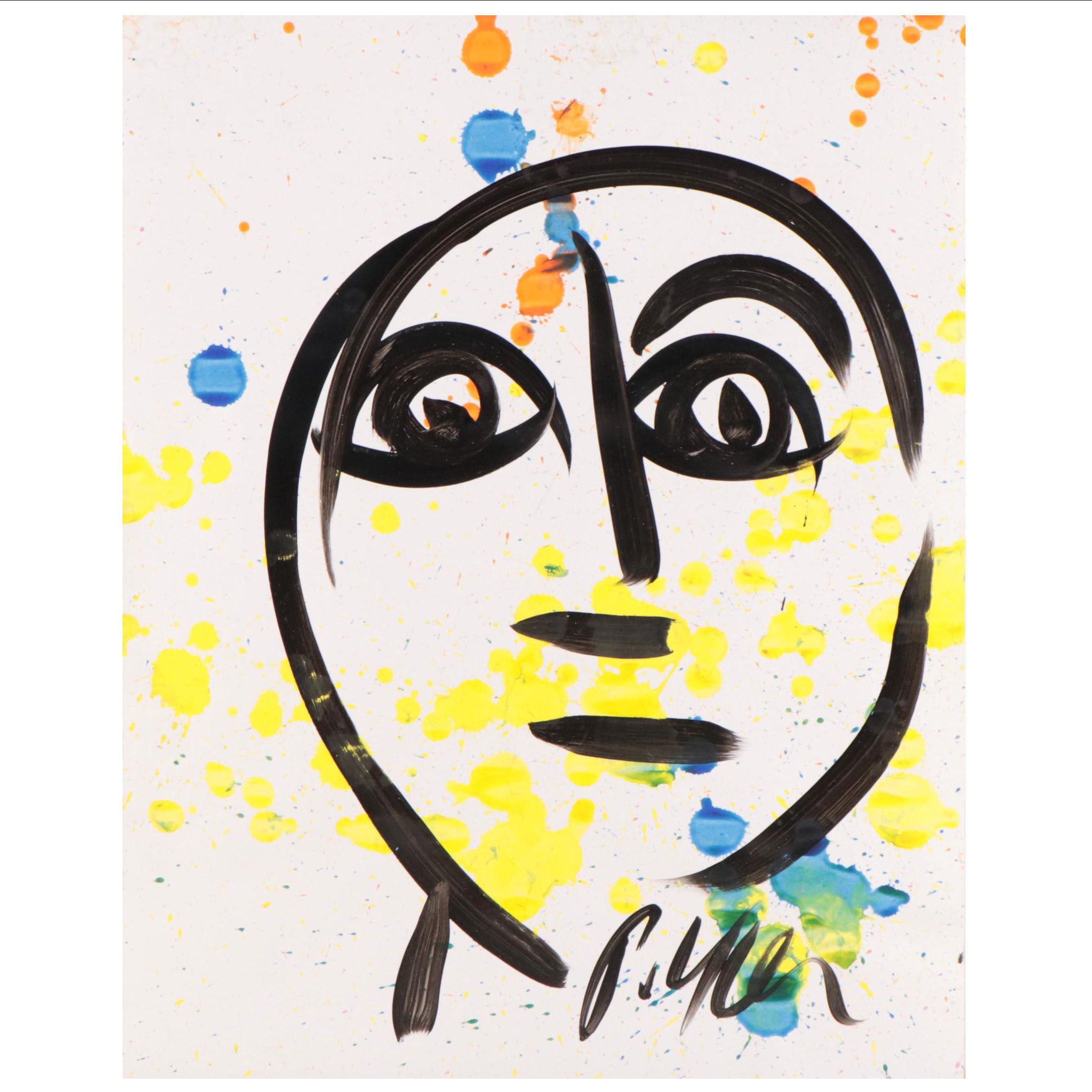 Peter Keil Abstract Portrait Acrylic Painting