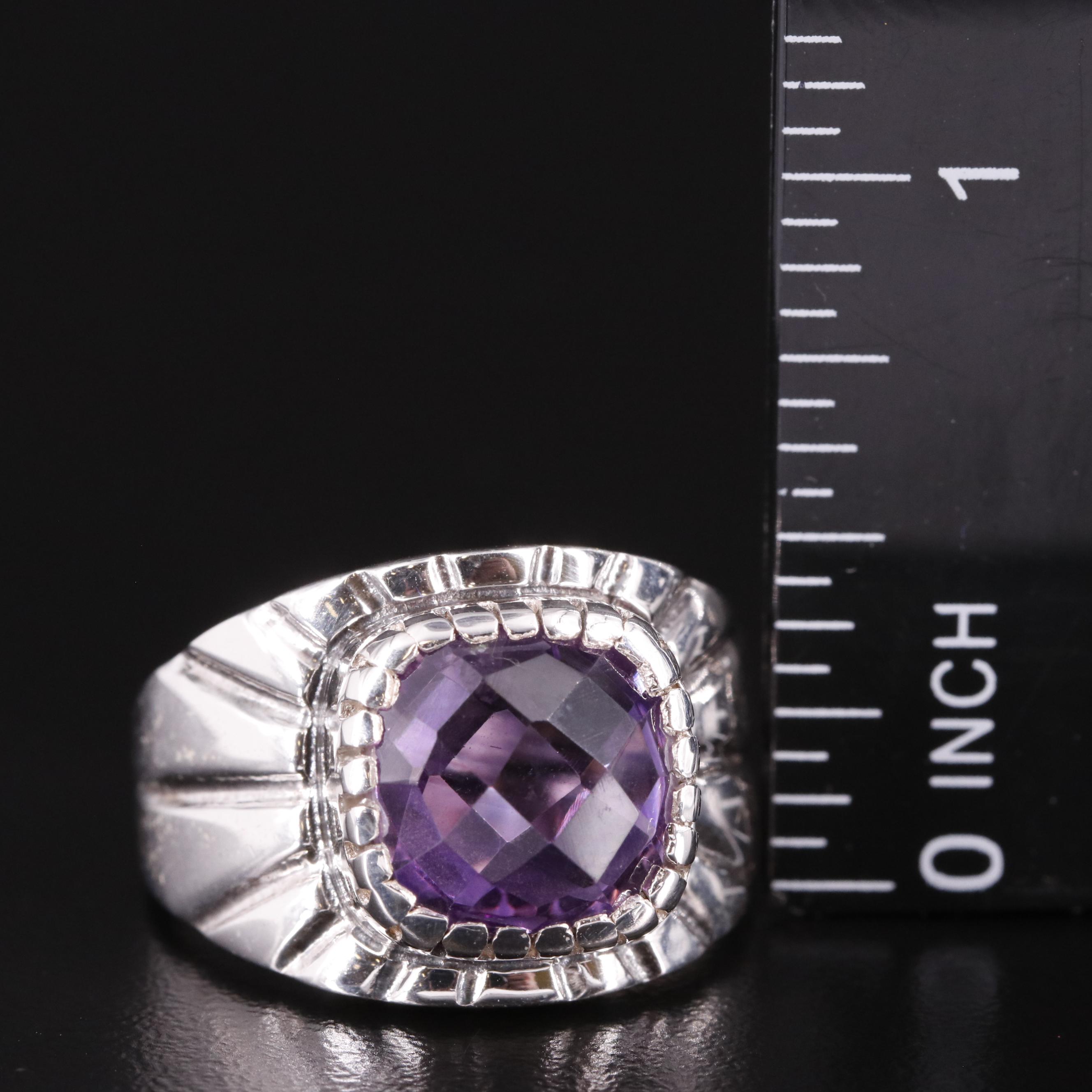 Sterling Amethyst Tufted Ring