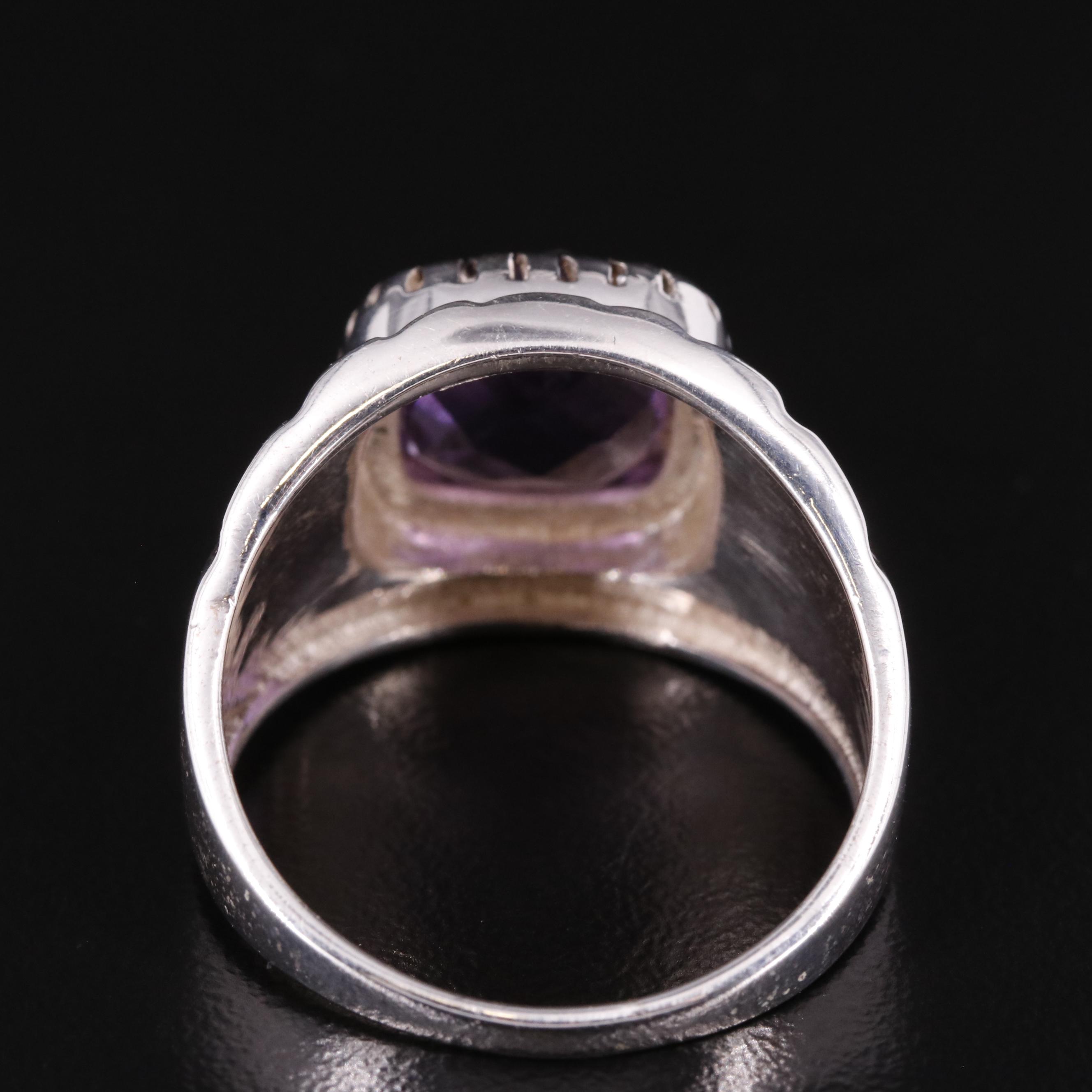 Sterling Amethyst Tufted Ring