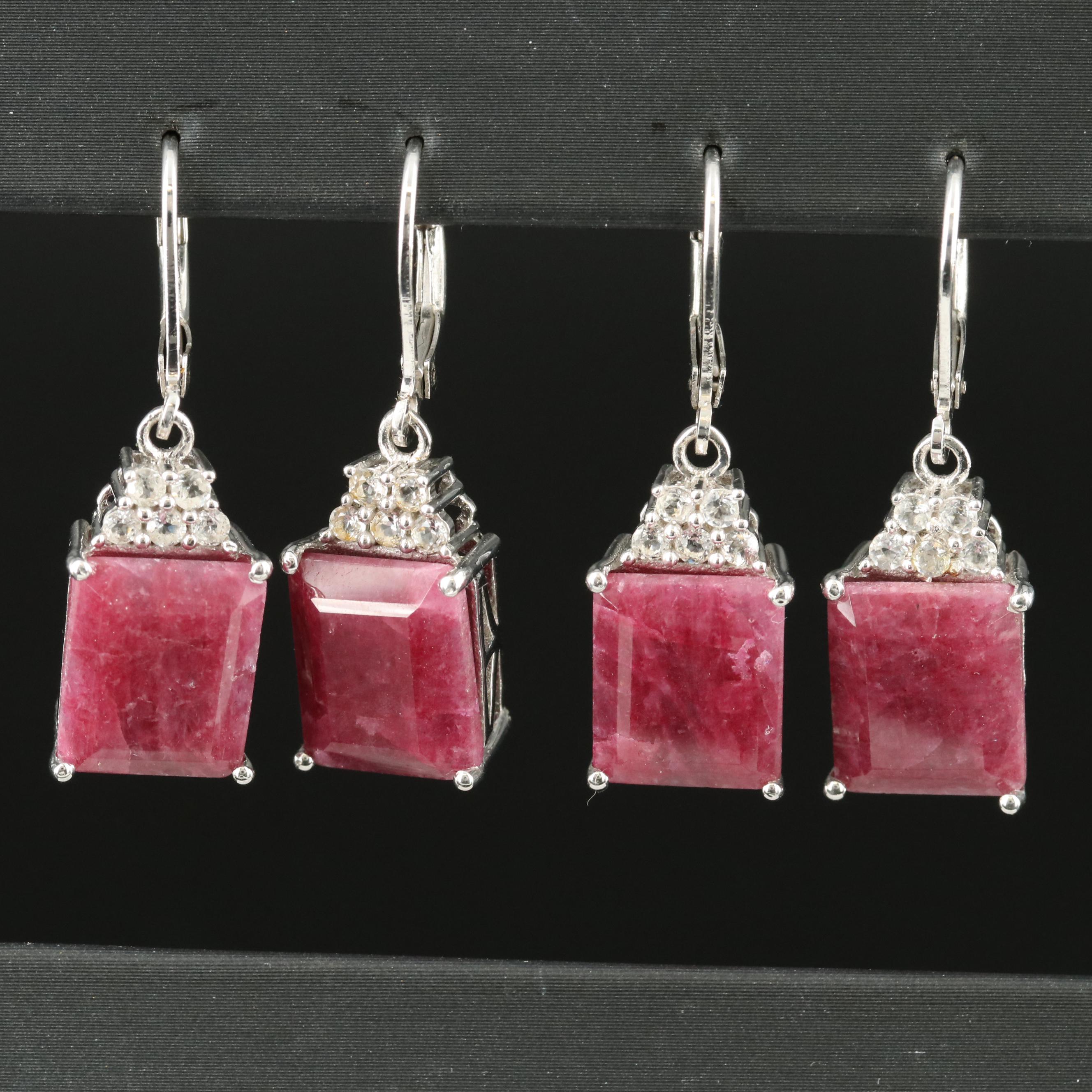 Sterling Beryl and Topaz Earrings