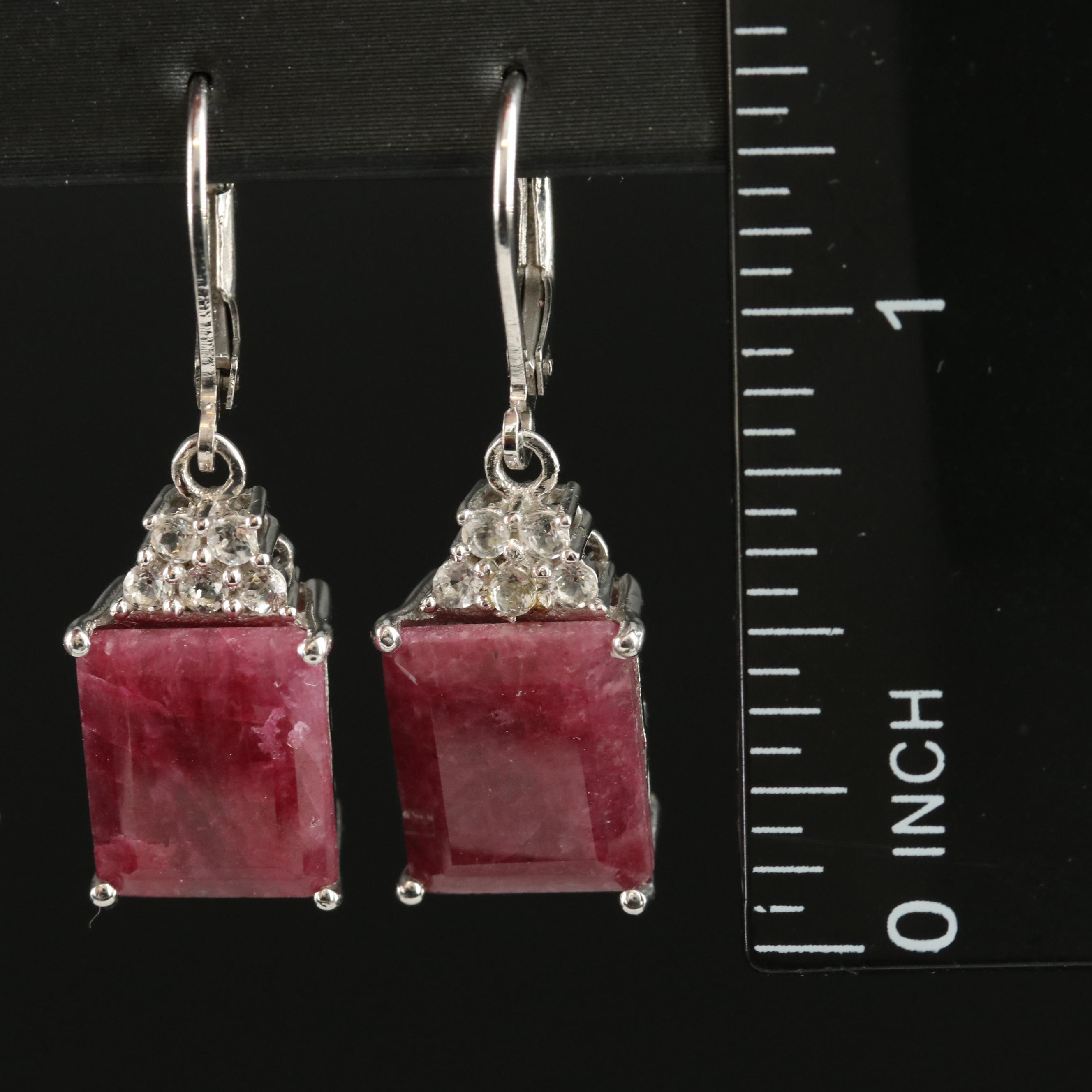 Sterling Beryl and Topaz Earrings